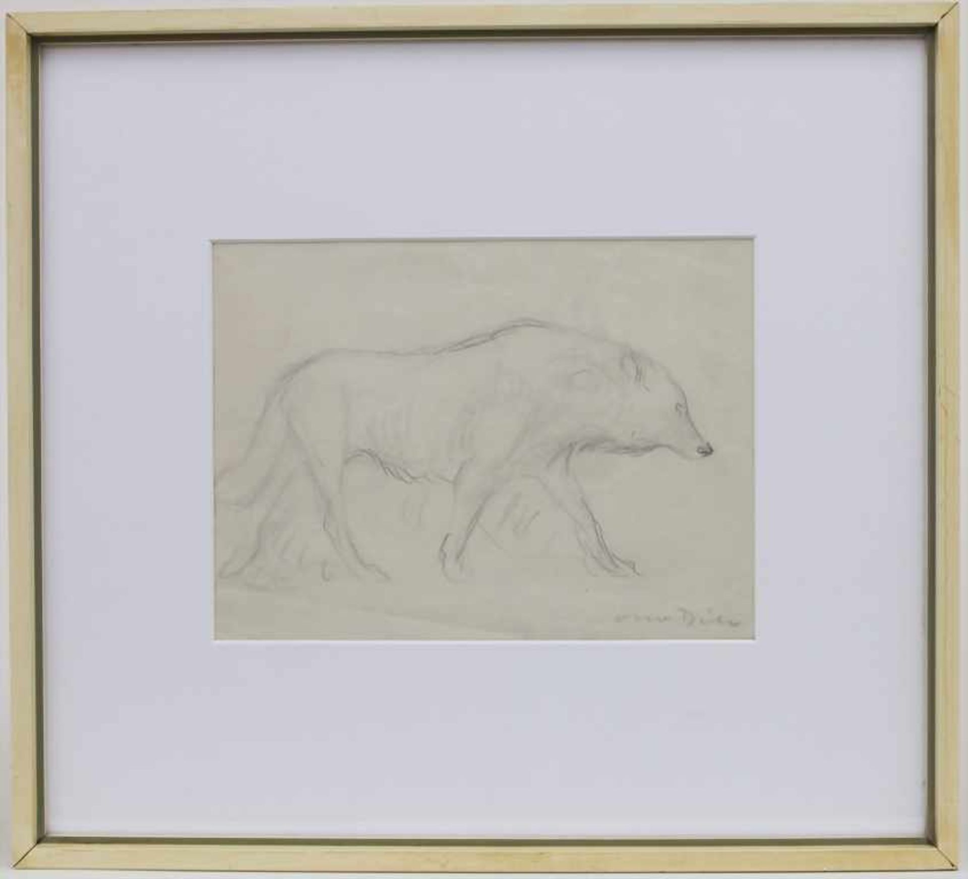 Otto Dill (1884-1957), 'Schreitender Wolf' / 'A pacing wolf'Technik: Bleistift auf Papier, - Image 2 of 4