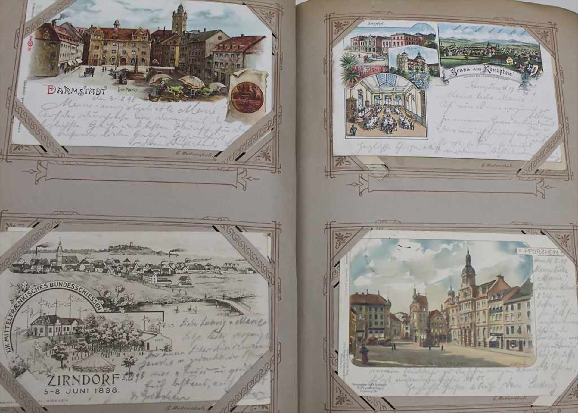 Ansichtskarten-Album / A postcard Album, um 1915Umfang: Sammlung von 300 deutschen Ansichtskarten, - Bild 4 aus 6