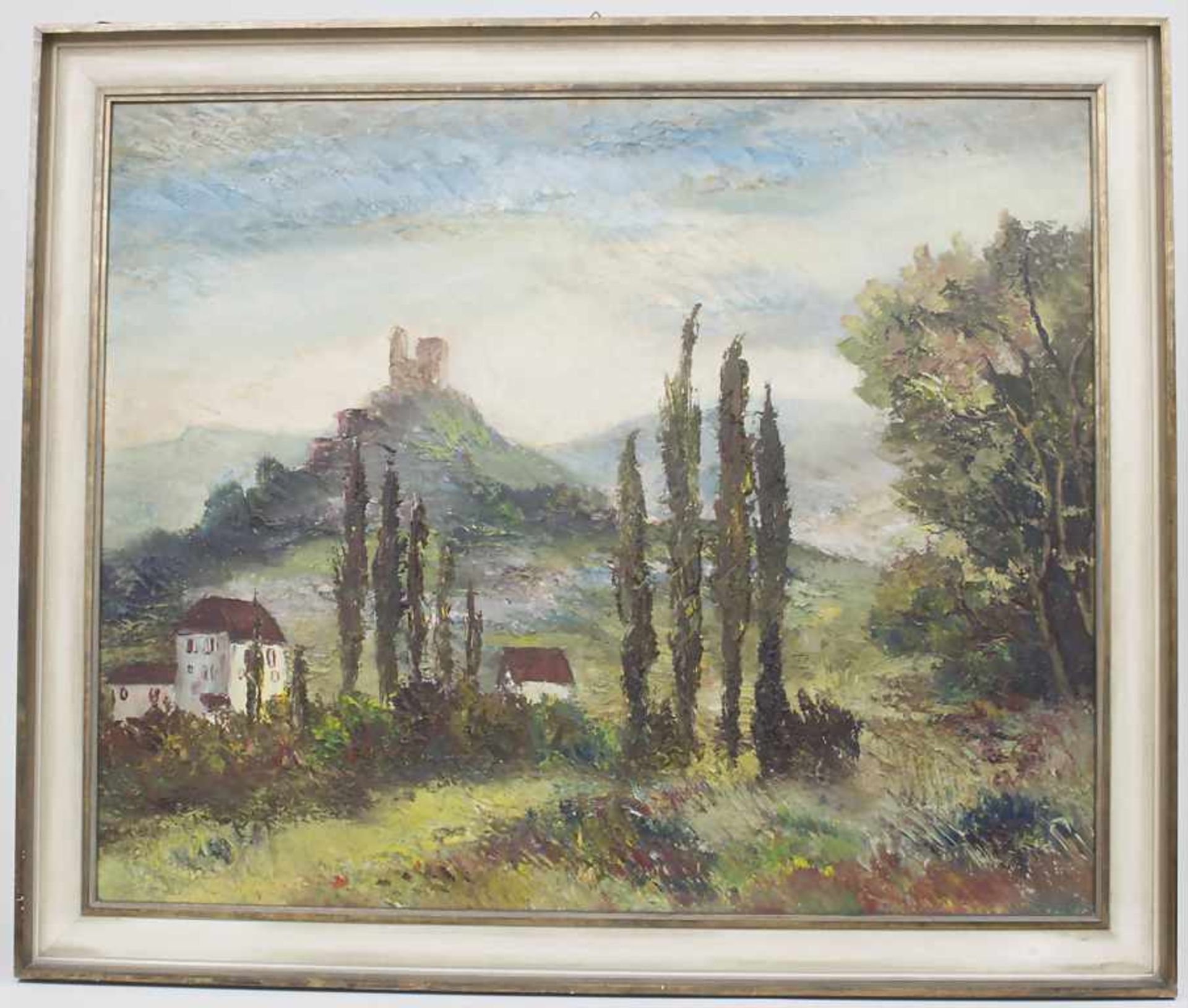 Pfälzer Künstler (20. Jh.), 'Pfälzer Landschaft mit Burg' / 'A palatinate landscape with a castle' - Image 2 of 5