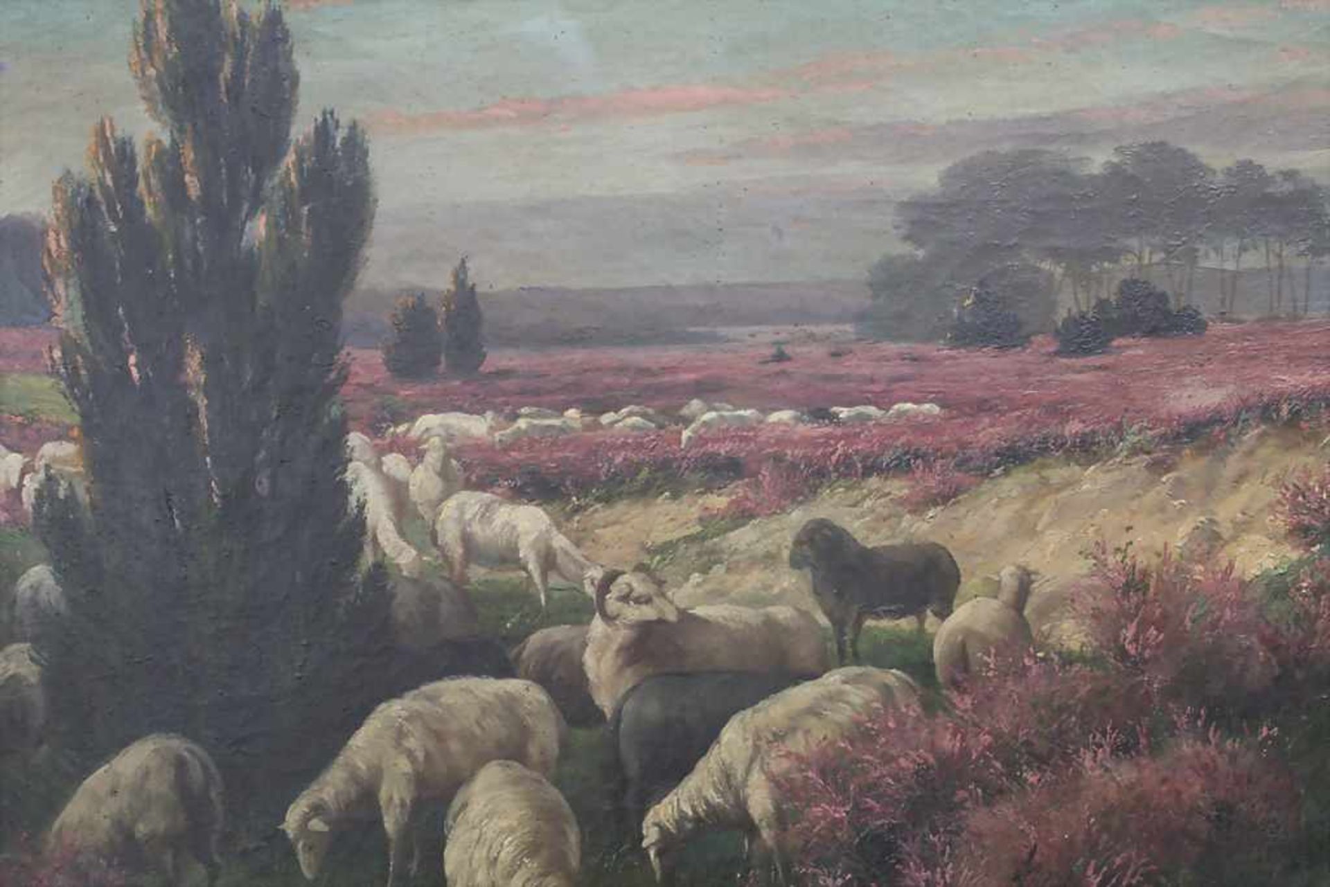 Erich Thum (1886-1952) (Zuschreibung / attributed), 'Heidelandschaft mit Schafhirte und Herde' / ' - Image 4 of 5