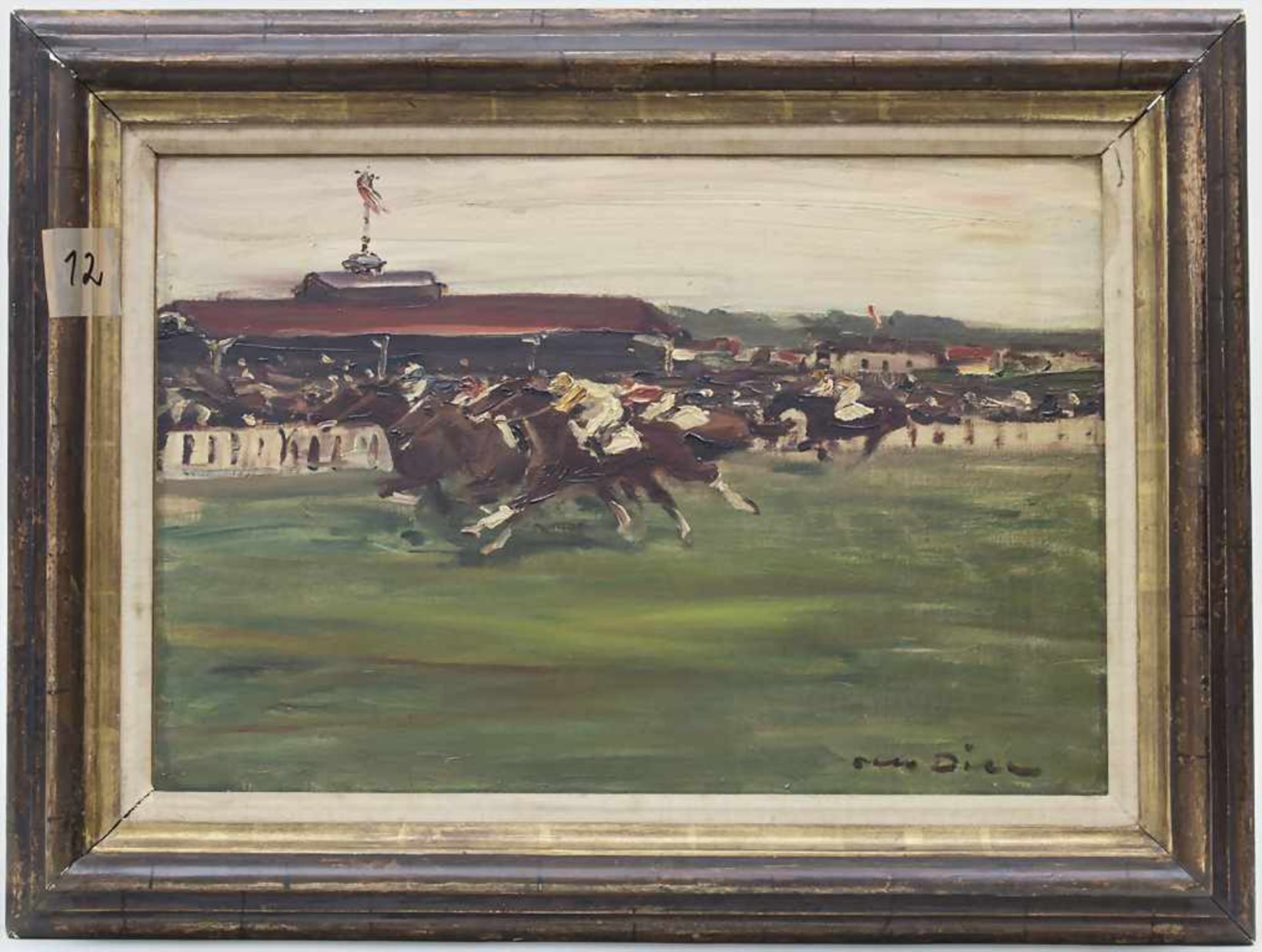 Otto Dill (1884-1957), 'Pferderennen' / 'A horse race'Technik: Öl auf Leinwand, gerahmt,Signatur: - Image 3 of 4