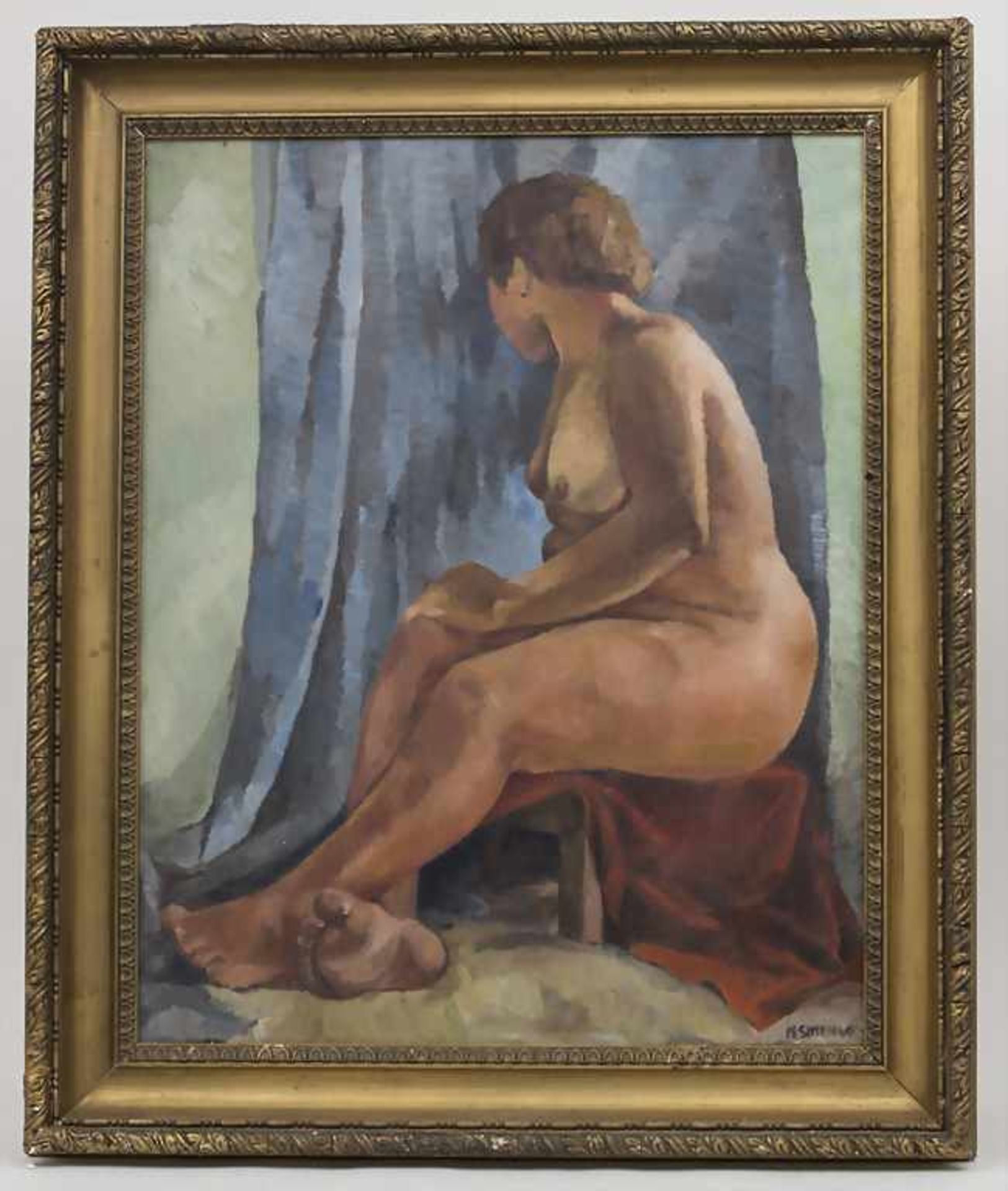 M. Simen (19./20. Jh.), 'Weiblicher Akt' / 'A female nude'Technik: Öl auf Leinwand, gerahmt, - Image 3 of 4