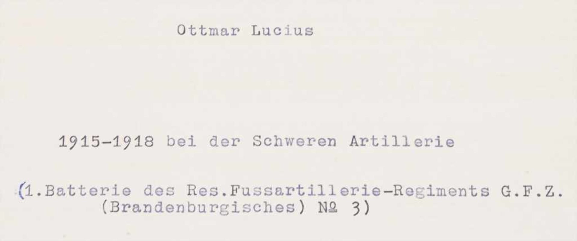 Ottmar Lucius: korrigierte Reinschrift des Manuskripts '1915 - 1918 bei der schweren Artillerie' / A - Bild 2 aus 4