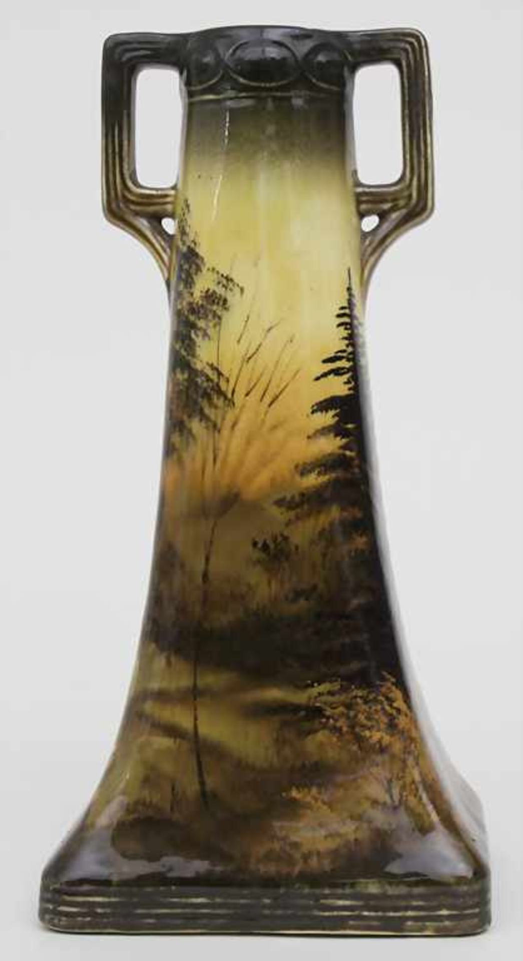 Jugendstil Vase / An Art Nouveau vase with Black Forest landscape, Schramberg, um 1910Material: - Bild 3 aus 9