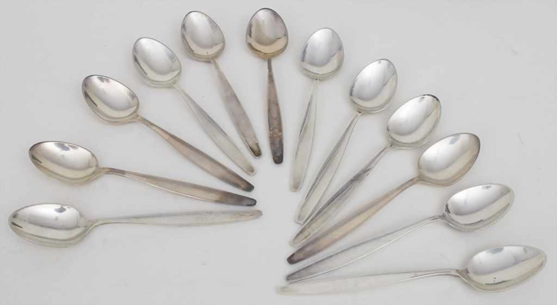 12 Kaffeelöffel 'Cypress' / 12 sterling silver spoons 'Cypres', Tias Eckhoff, Georg Jensen,