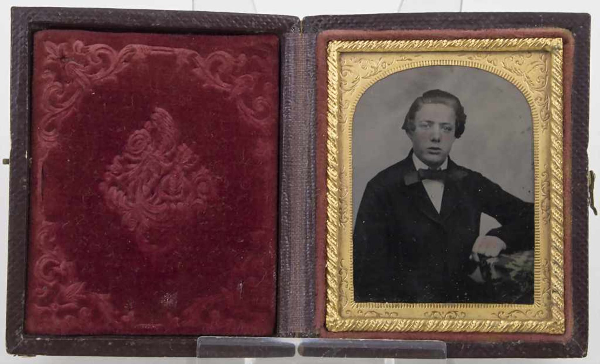 2 Ambrotypien / A set of 2 ambrotypes, um 1880Material: Fotografien hinter Glas, eingefasst in - Image 3 of 4