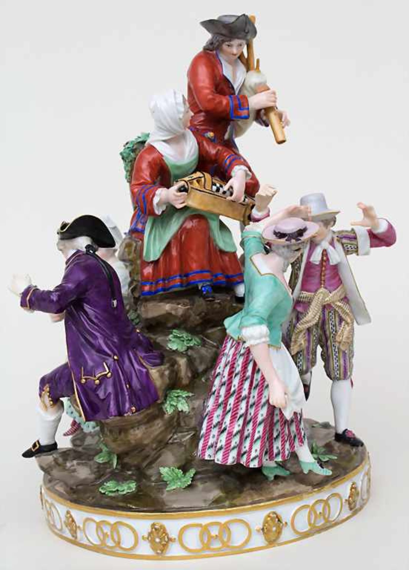 Seltene Figurengruppe 'Der Tanz' / A rare figural group 'The Dance', Michel Victor Acier, Meissen, - Image 2 of 7