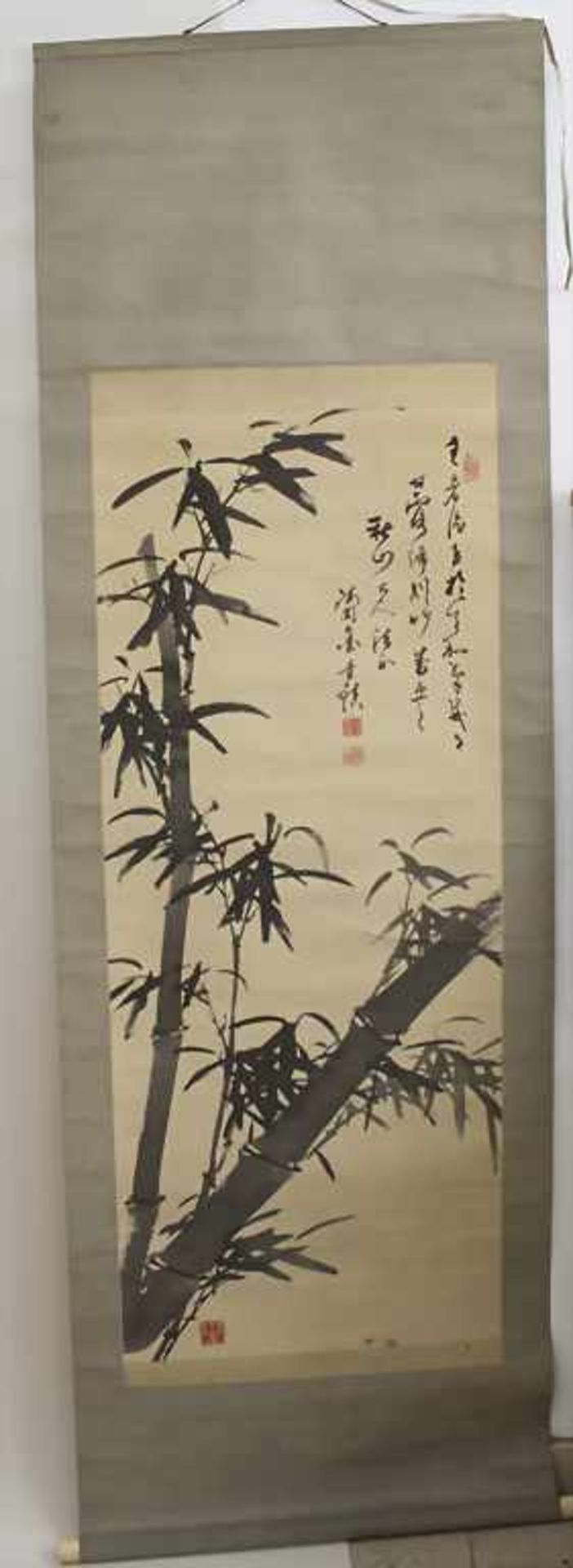 Rollbild 'Bambuszweige' / A scroll painting 'Bamboo branches', China, um 1900Material: Tusche auf
