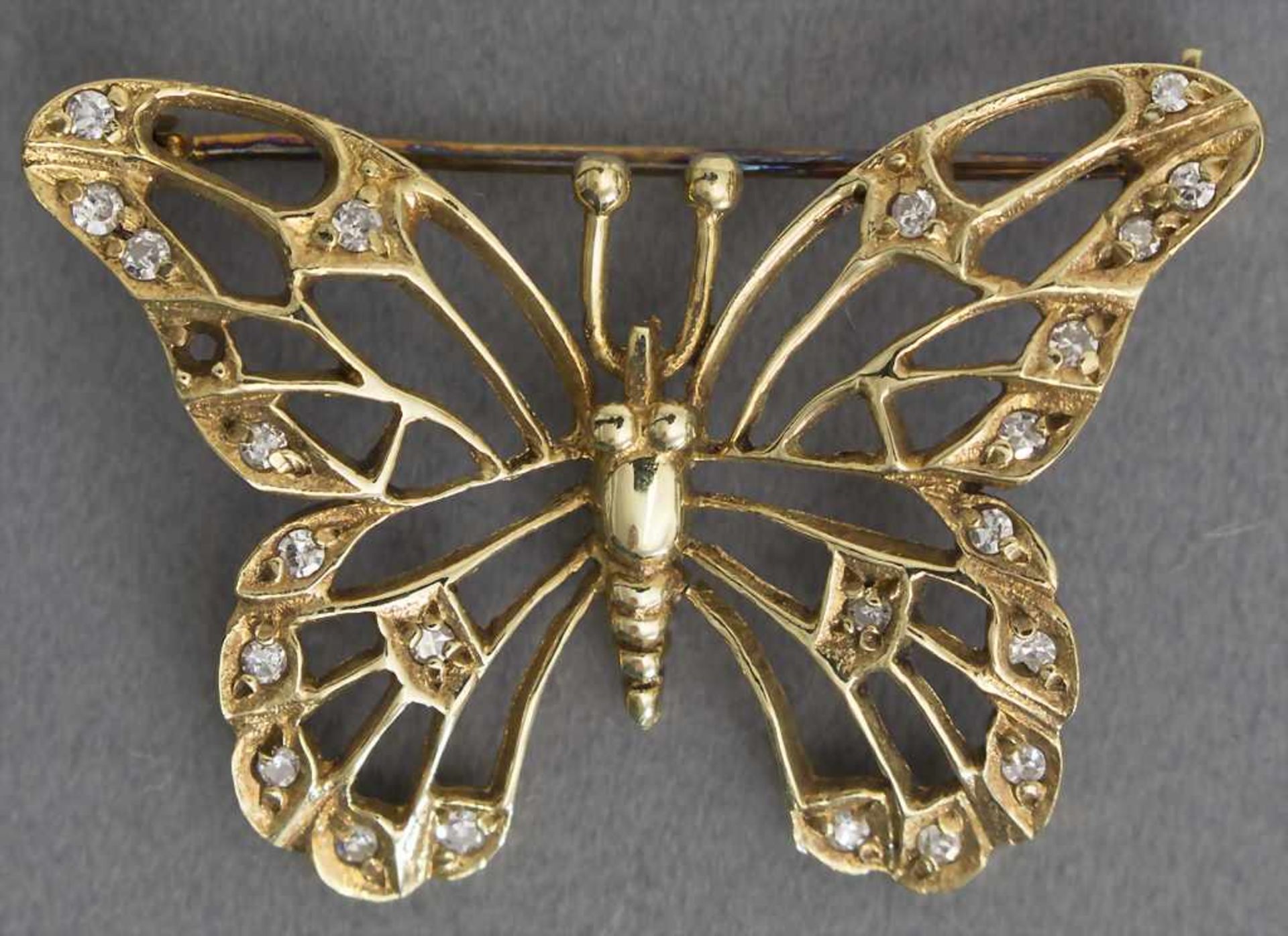 Gold-Brosche 'Schmetterling' / A brooch in gold 'butterfly'Material: Gelbgold Au 585/000 14 Kt,