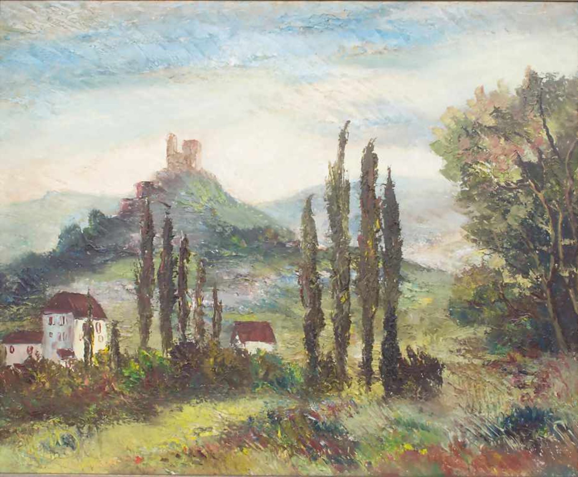 Pfälzer Künstler (20. Jh.), 'Pfälzer Landschaft mit Burg' / 'A palatinate landscape with a castle'