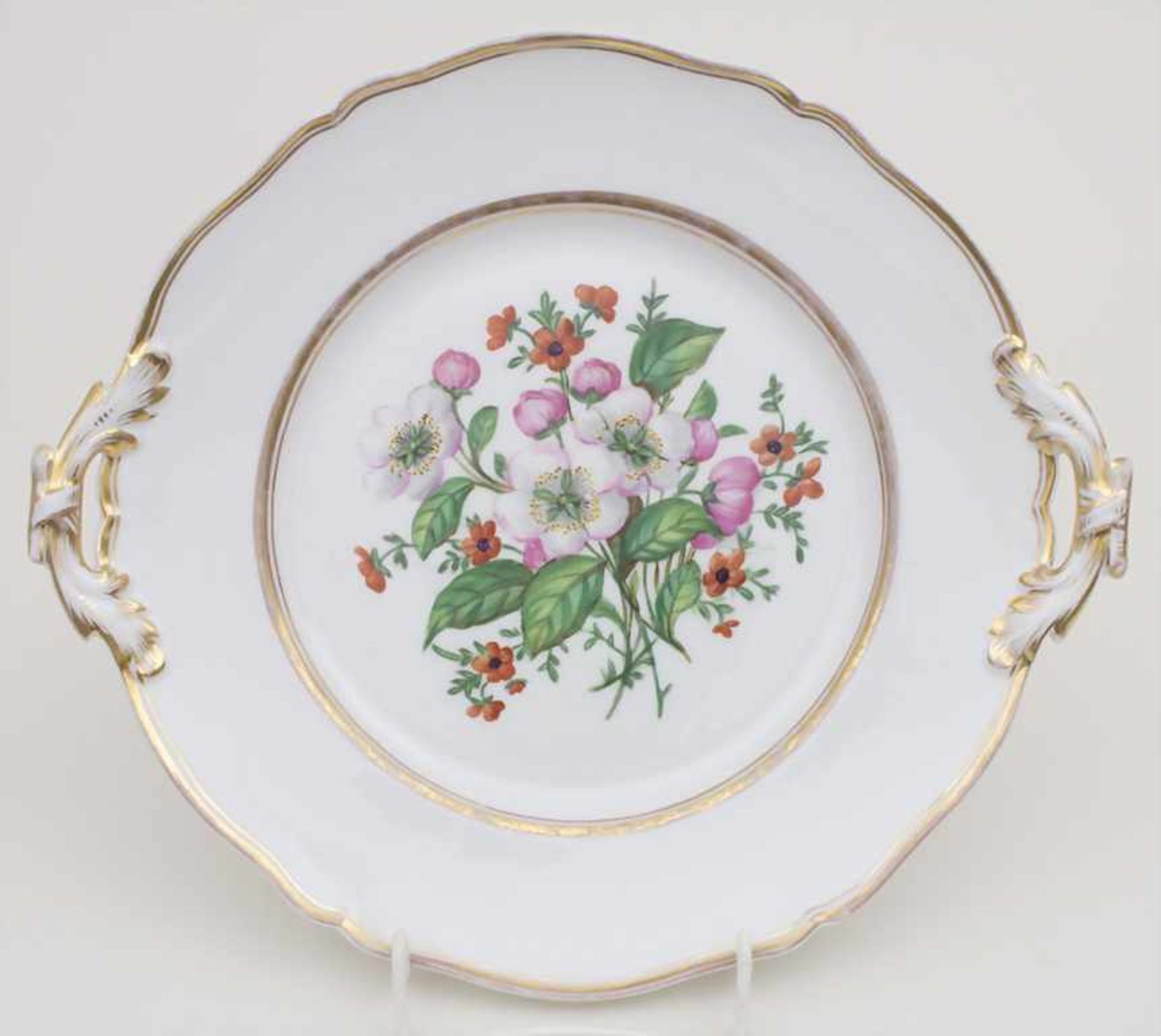 Prunkteller mit Blumenmalerei / A splendid plate with flowers, KPM/Berlin, 1849-1870Material: