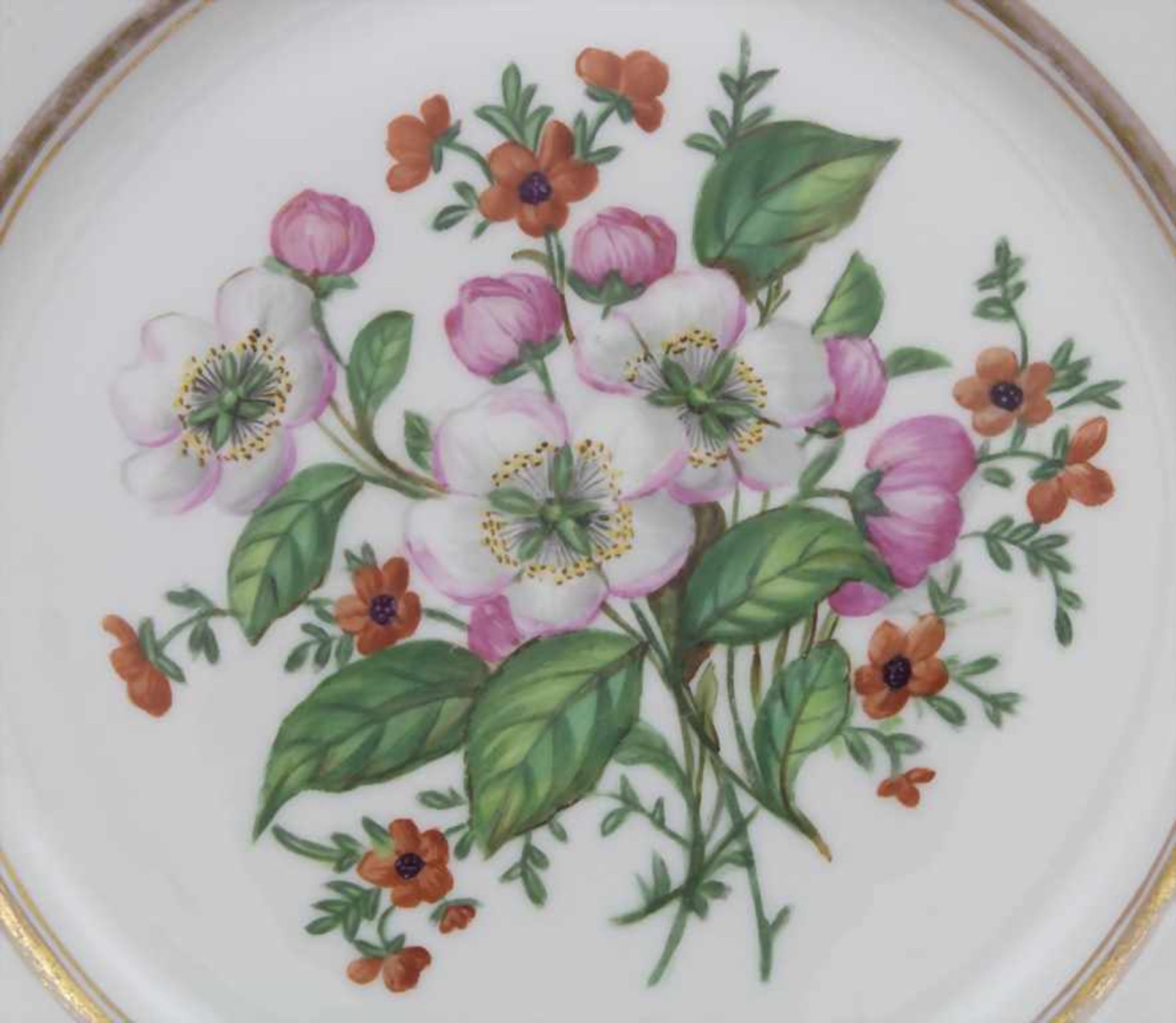 Prunkteller mit Blumenmalerei / A splendid plate with flowers, KPM/Berlin, 1849-1870Material: - Bild 4 aus 5