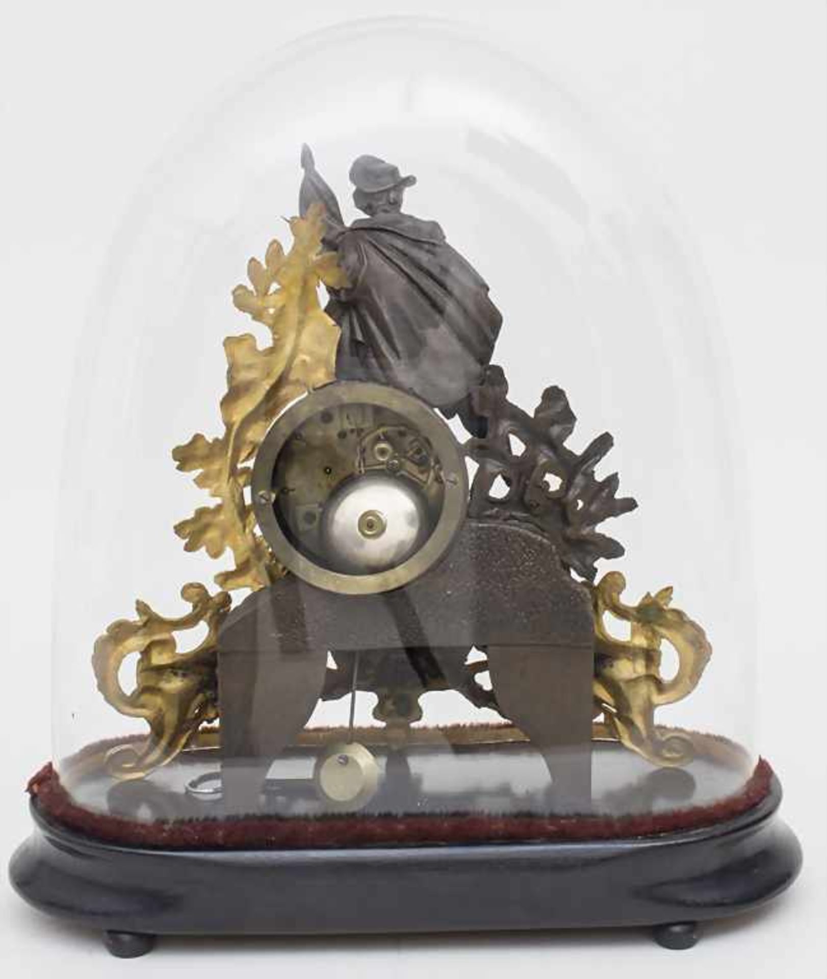 Pendule mit Musketier, Napoleon III, Frankreich/France, ca 1890Gehäuse: Metall vergoldet bzw. - Image 3 of 9