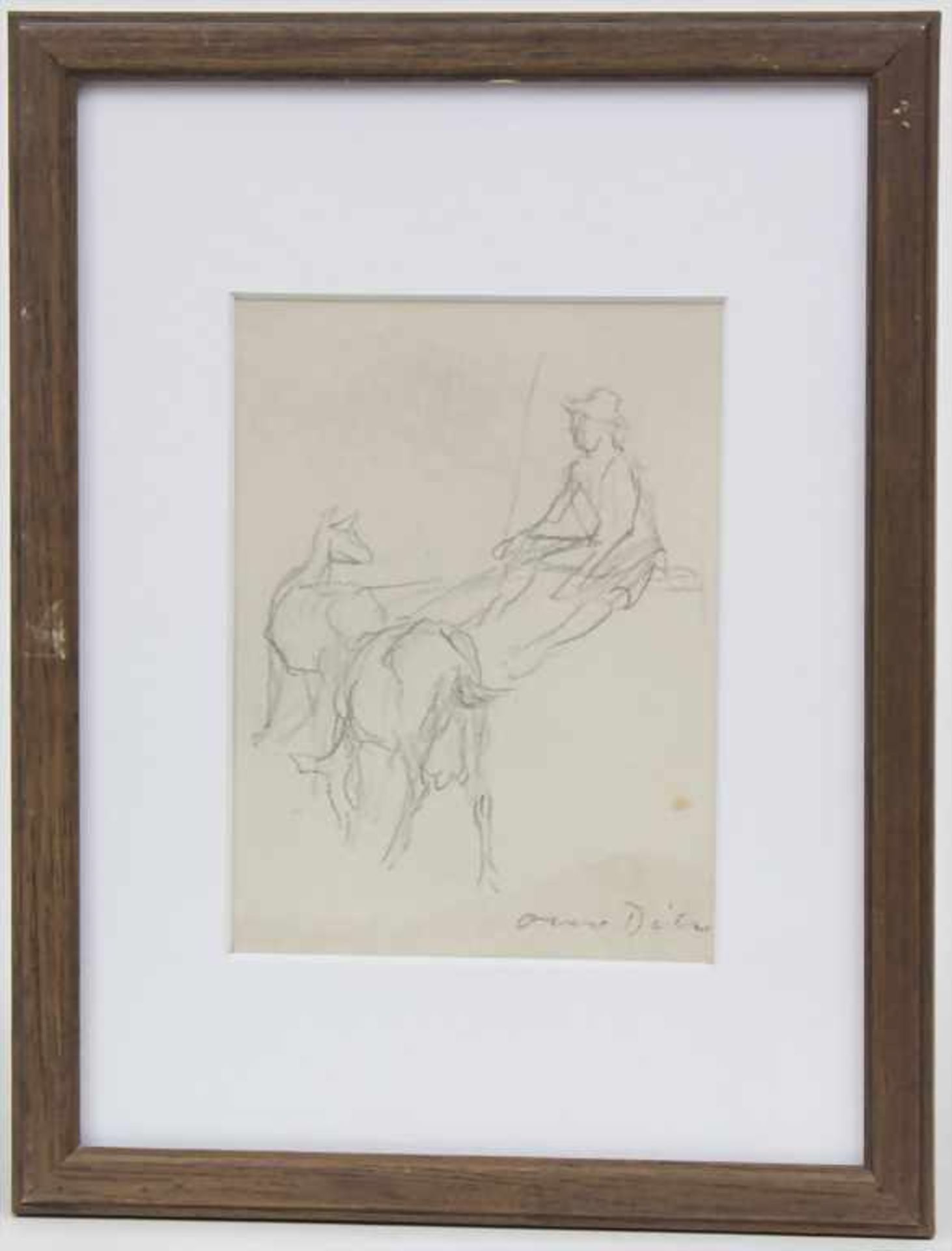 Otto Dill (1884-1957), 'Ziegenhirte' / 'A goat herder'Technik: Bleistiftskizze auf Papier, - Image 2 of 3