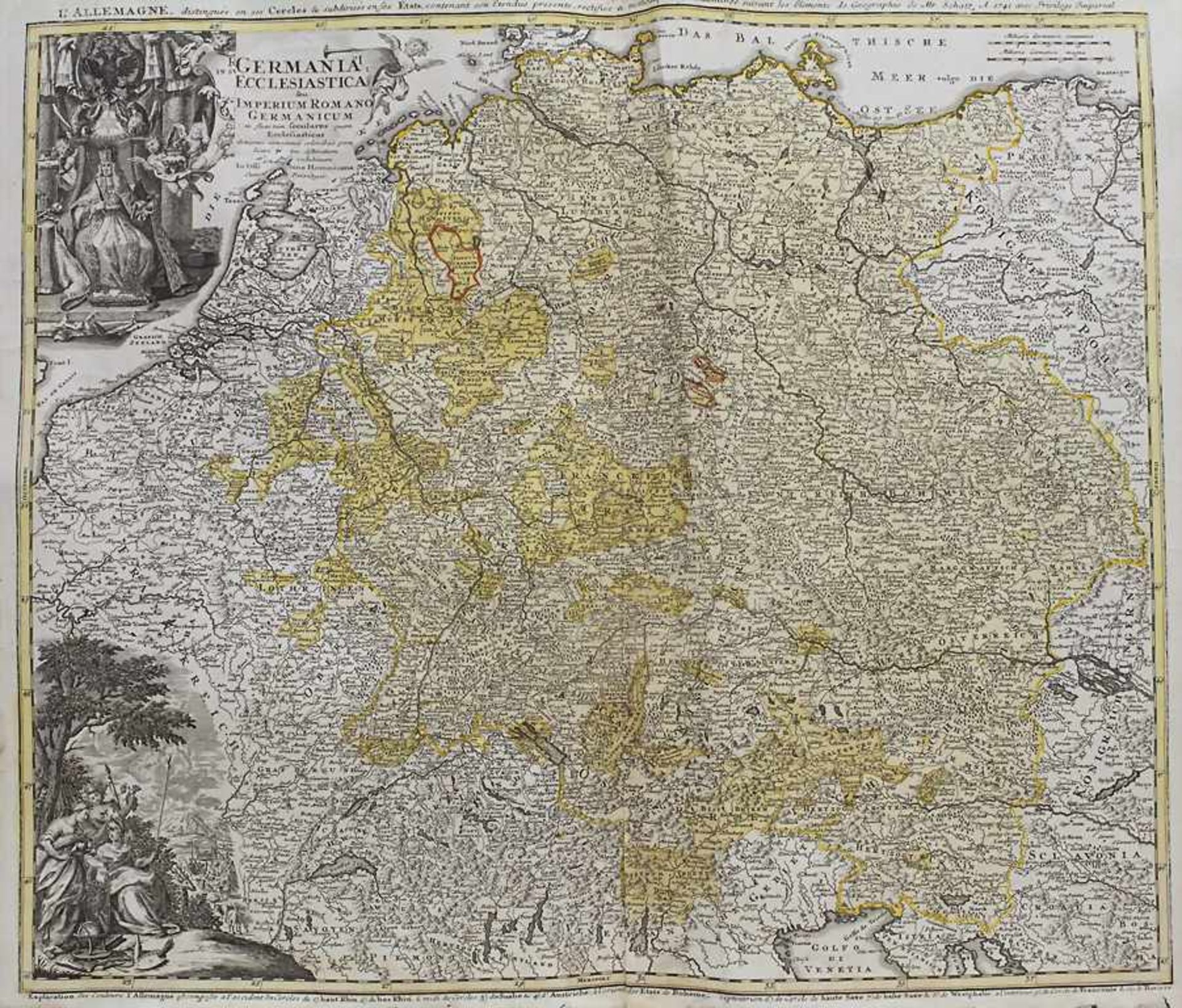 Historische Karte Deutschlands 'Germania Ecclesiastica' / A historical map of Germany 'Germania