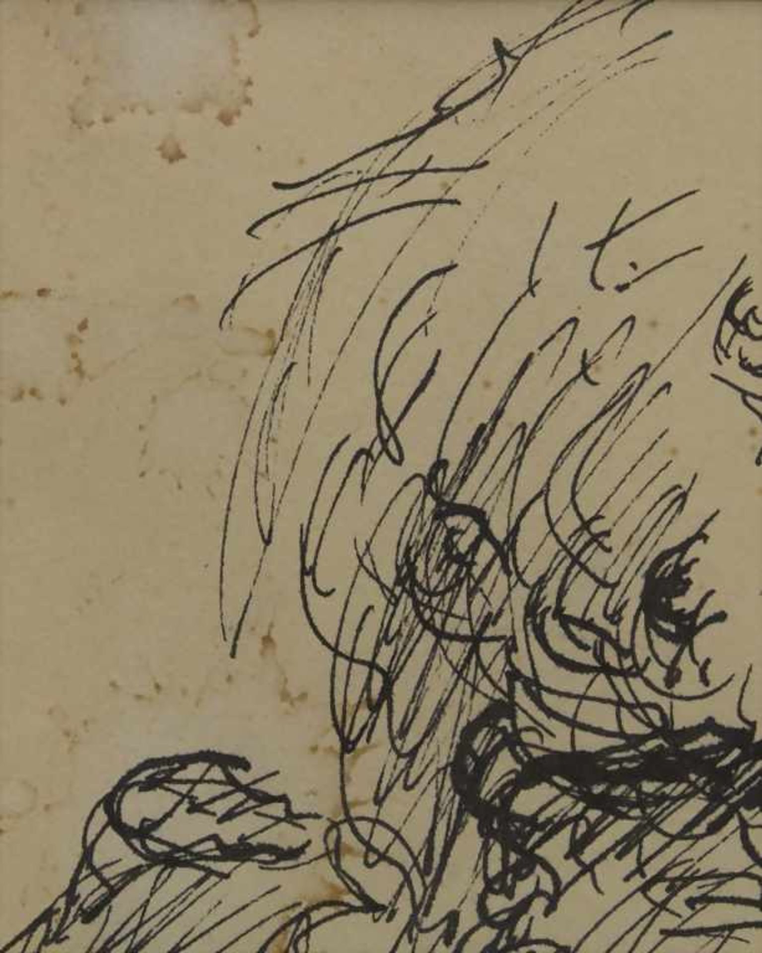 Otto Dill (1884-1957), 'Fressender Löwe' / 'An eating lion'Technik: Tuschezeichnung auf Papier, - Image 5 of 7
