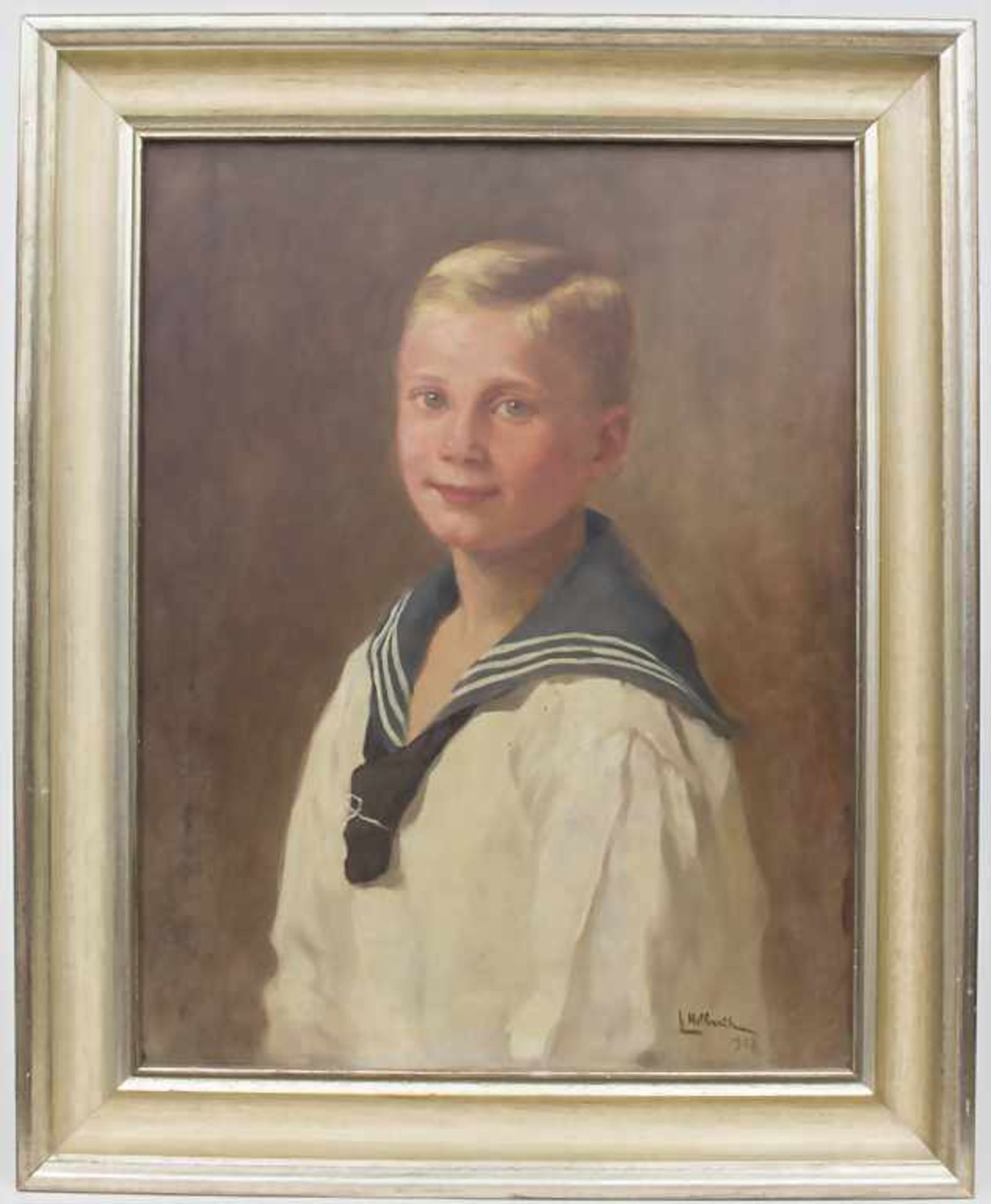 Irene Hilberth (1872-1925), 'Knabe im Matrosenhemd' / 'A boy wearing a sailor's shirt'Technik: Öl - Image 2 of 8
