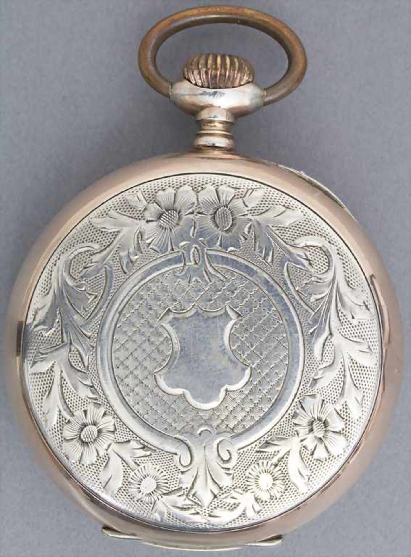 Offene Herrentaschenuhr / An open case pocket watch, Schweiz, um 1900Gehäuse: Rotgold / Silber - Image 4 of 5