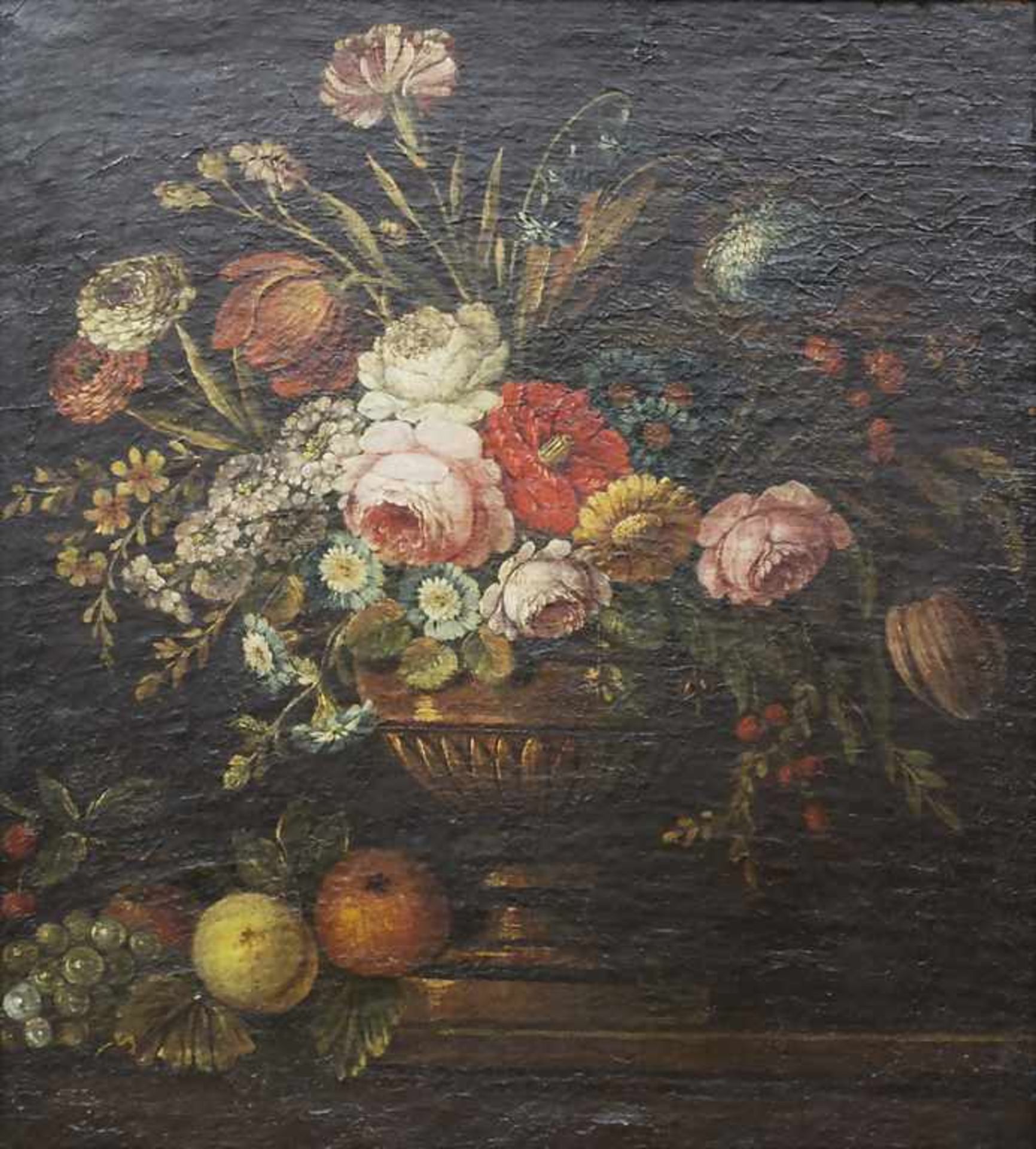 Künstler des 17./18. Jh., 'Blumenbouquet' / 'A flower bouquet'Technik: Öl auf Leinwand, gerahmt,