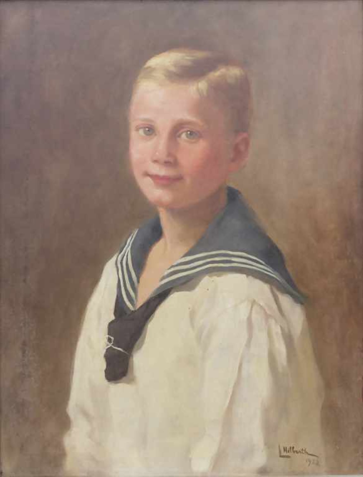 Irene Hilberth (1872-1925), 'Knabe im Matrosenhemd' / 'A boy wearing a sailor's shirt'Technik: Öl