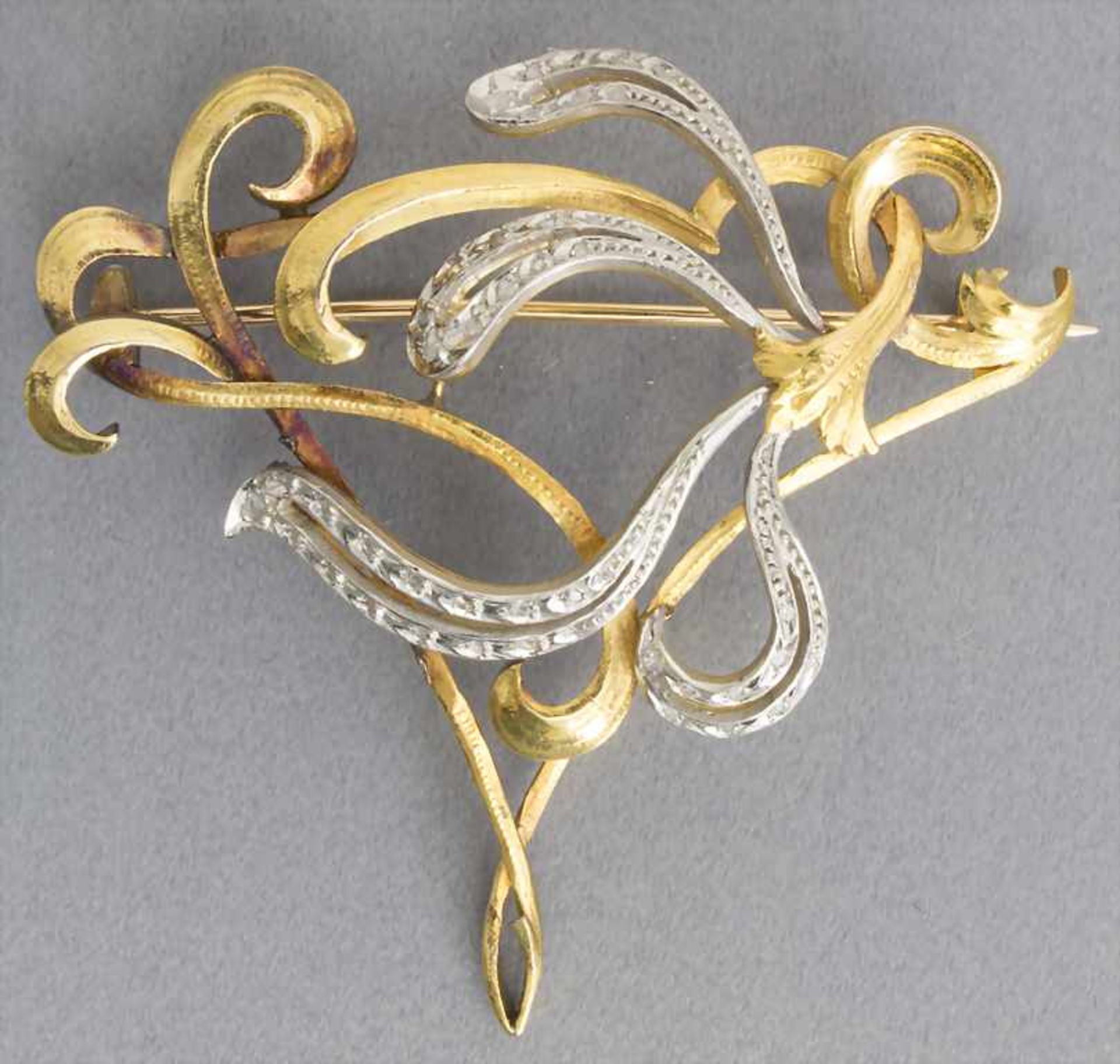 Jugendstil Brosche und Anhänger in Gold / An Art Nouveau brooch and pendantMaterial: GG/WG 750/000