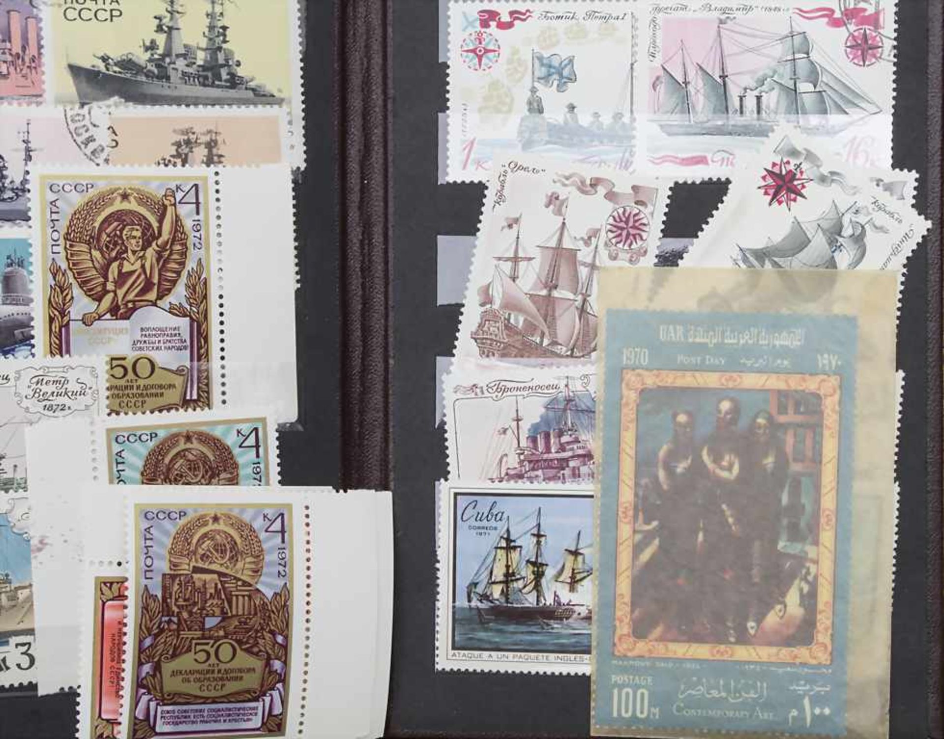 Briefmarkensammlung / A stamp collection1 Album Motivsammlung: 38 Marken 'Eisenbahn', über 300 - Bild 4 aus 5