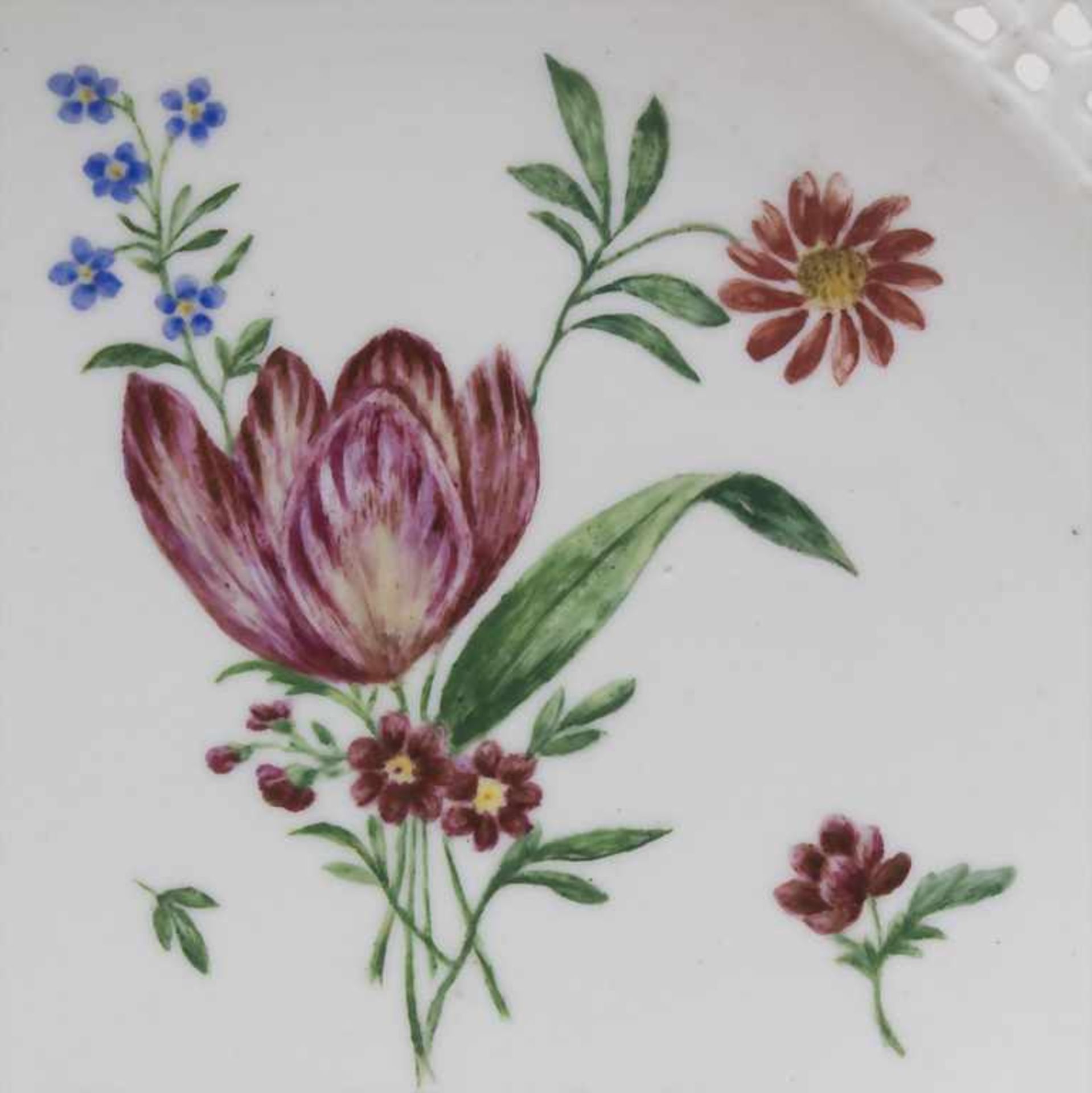 Teller mit Blumenmalerei / A plate with flowers, Frankenthal, 1780-1793Material: Porzellan, - Image 4 of 4