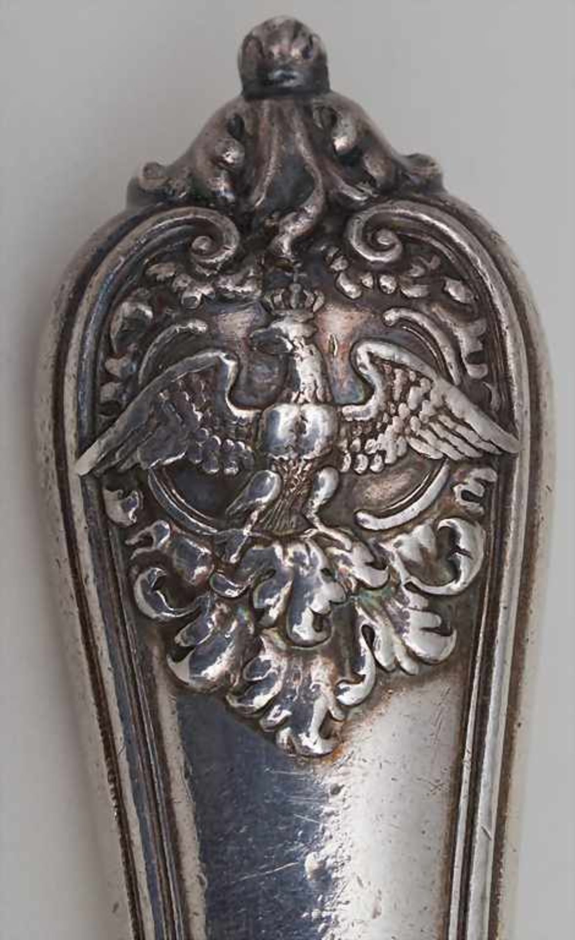 Messer mit Wilhelm Rex Initialen / A knife with Wilhelm rex initialsMaterial: Silber 875,Punzierung: - Image 4 of 5