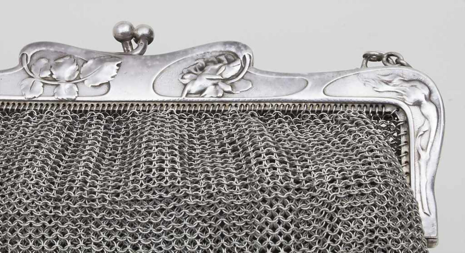 Jugendstil Silber Abendtasche / An Art Nouveau silver evening bag, Frankreich, um 1900Material: - Bild 2 aus 2