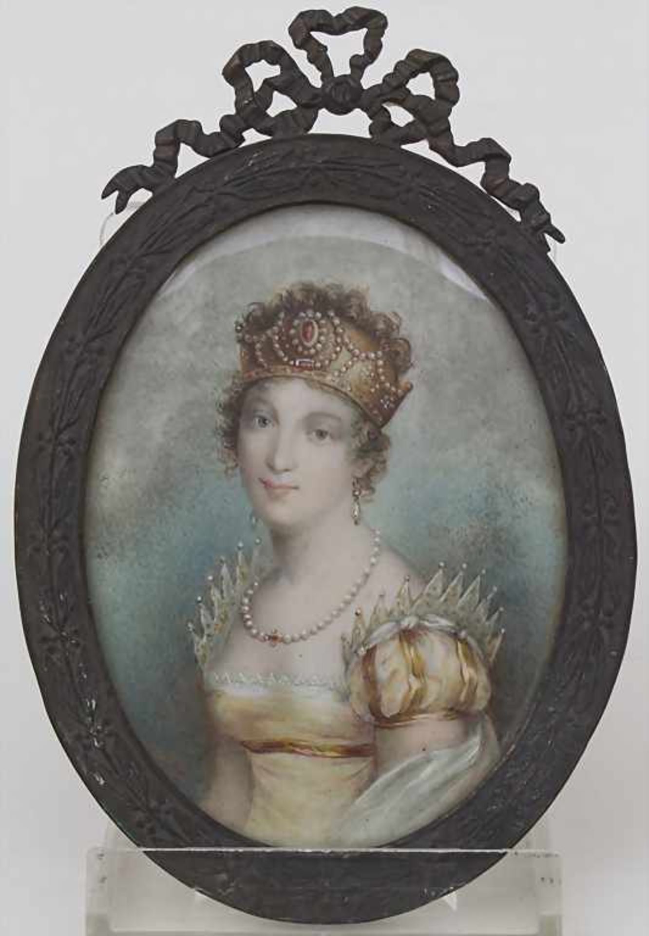 Biedermeier Miniatur Porträt 'Marie-Louise von Österreich' / A miniature portrait of Marie-Louise of