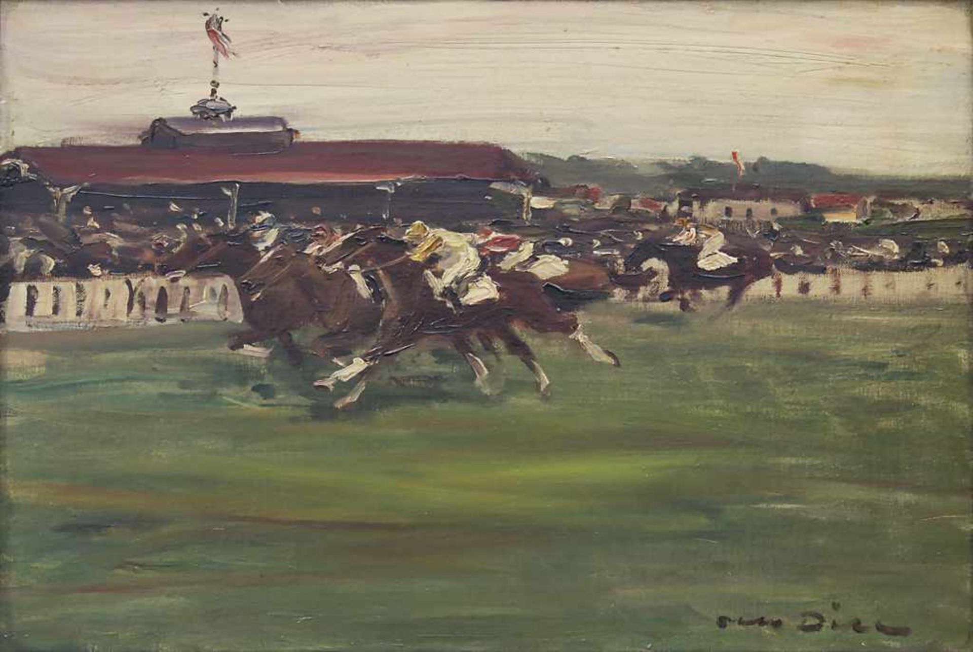 Otto Dill (1884-1957), 'Pferderennen' / 'A horse race'Technik: Öl auf Leinwand, gerahmt,Signatur: