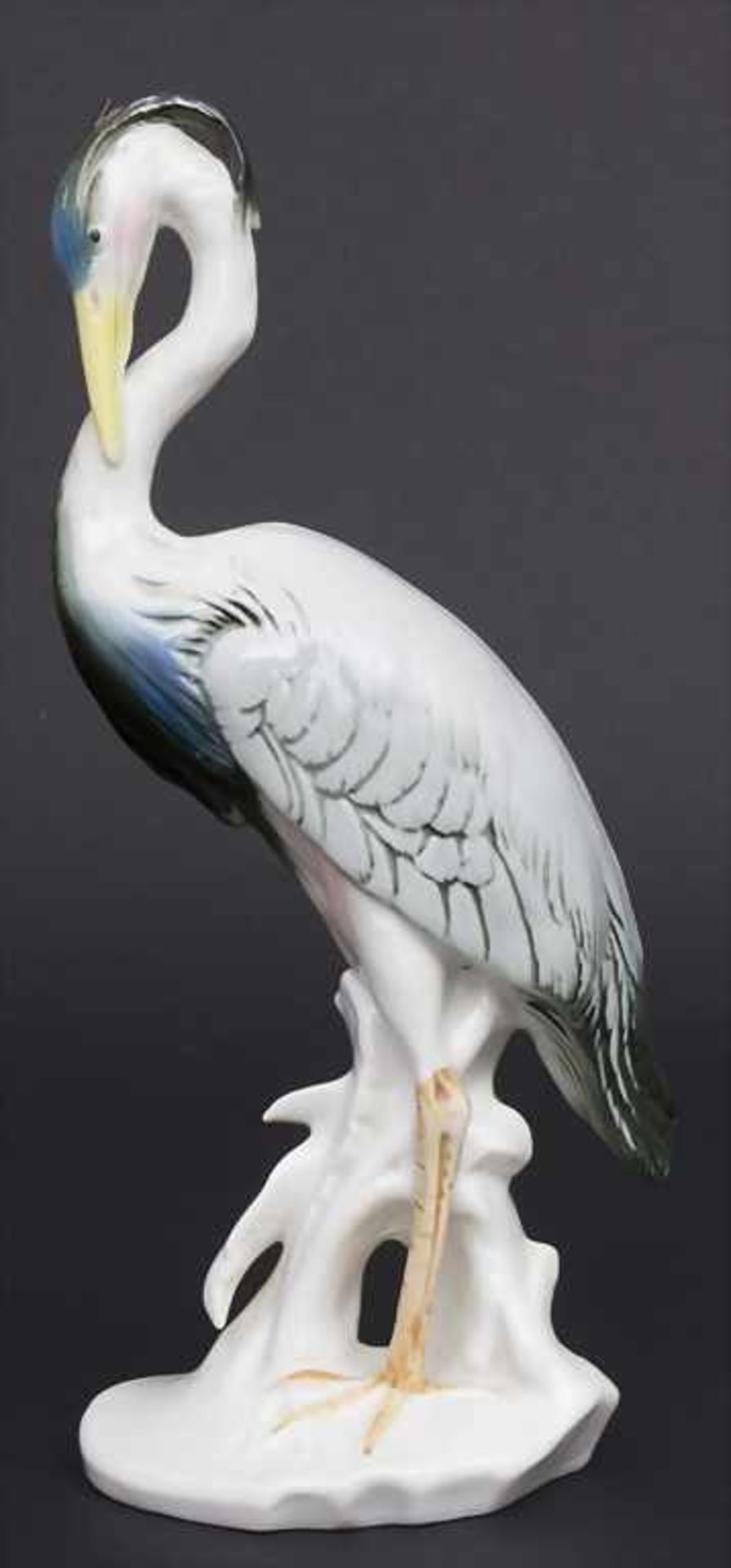 Tierfigur 'Reiher' / An animal figure 'Heron', Karl Ens, VolkstedtMaterial: Porzellan, polychrom