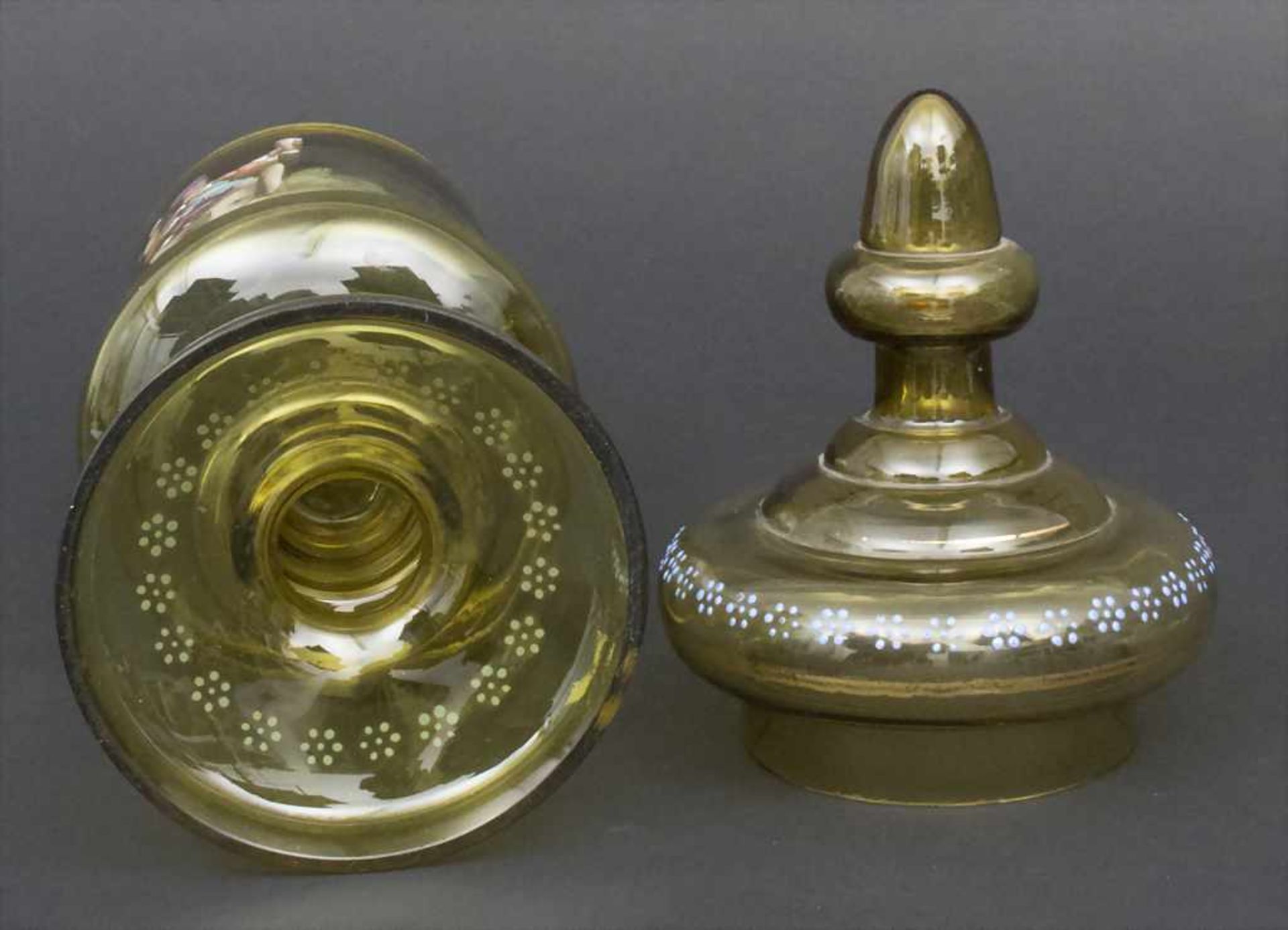 Deckelpokal mit Figurenmalerei / A covered goblet with figural painting, Ende 19. Jh.Material: - Bild 3 aus 3