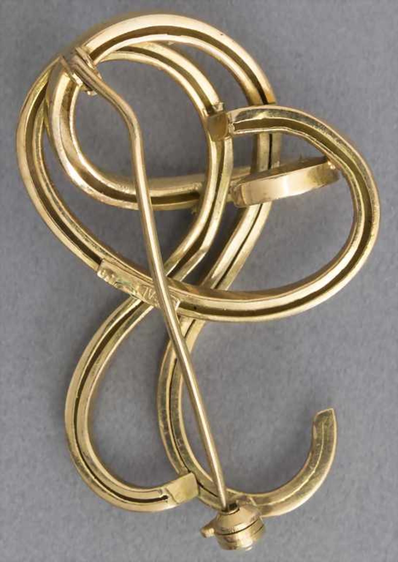 Gold-Brosche / An brooch in goldMaterial: Gelbgold Au 585/000 14 Kt, gestempelt,Punzierung: '585', - Image 2 of 2