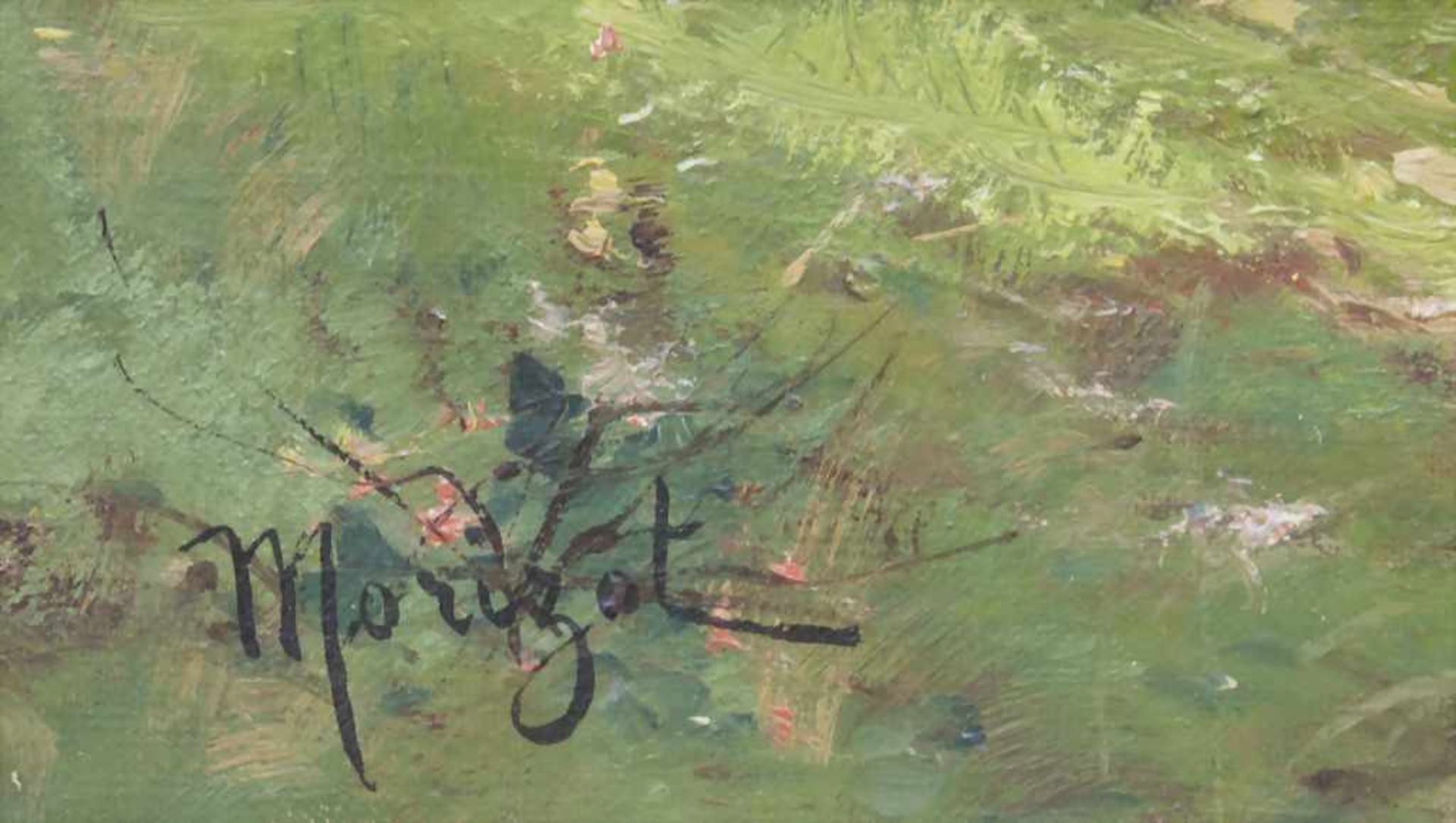 Edma Morisot-Pontillon (1839-1921), 'Flusslandschaft mit Angler und Frau' / 'A riverscape with - Image 3 of 4