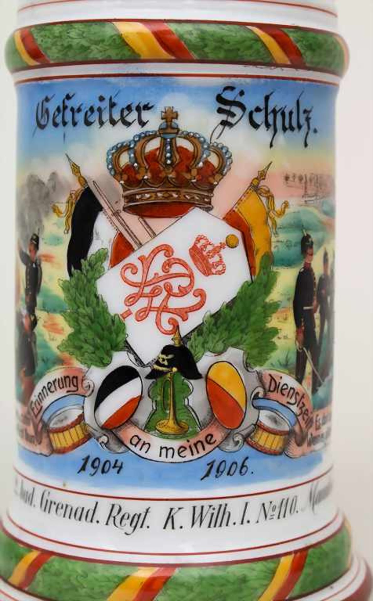 Reservistenkrug / A reservist beer mug, Mannheim, Baden, 1906Einheit: '9. Comp. 2. bad. Grenad. - Bild 9 aus 11