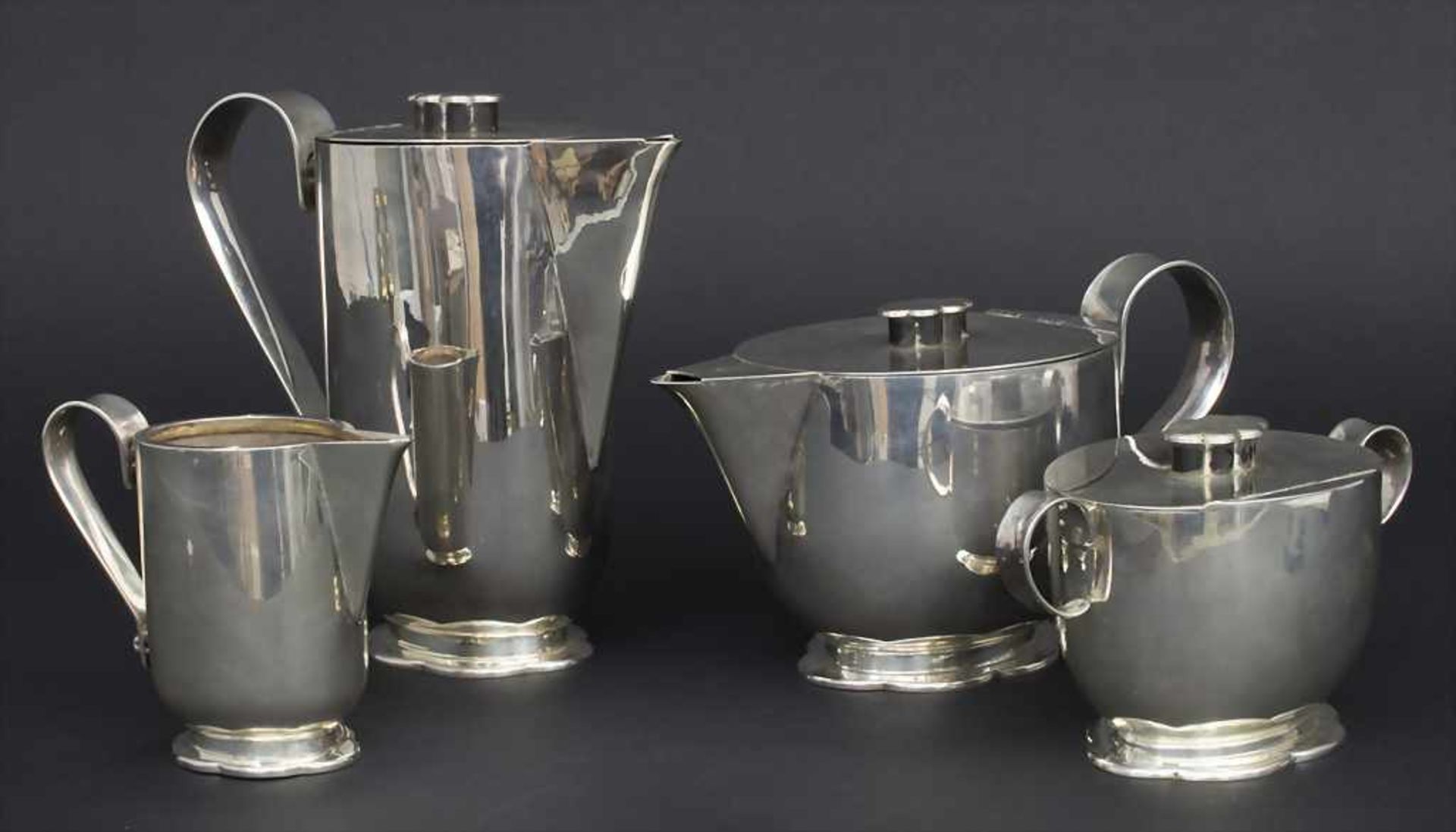 Art Déco Kaffee- und Teekern / An Art Deco silver coffee and tea set, August Wellner & Söhne, Aue in - Bild 2 aus 5