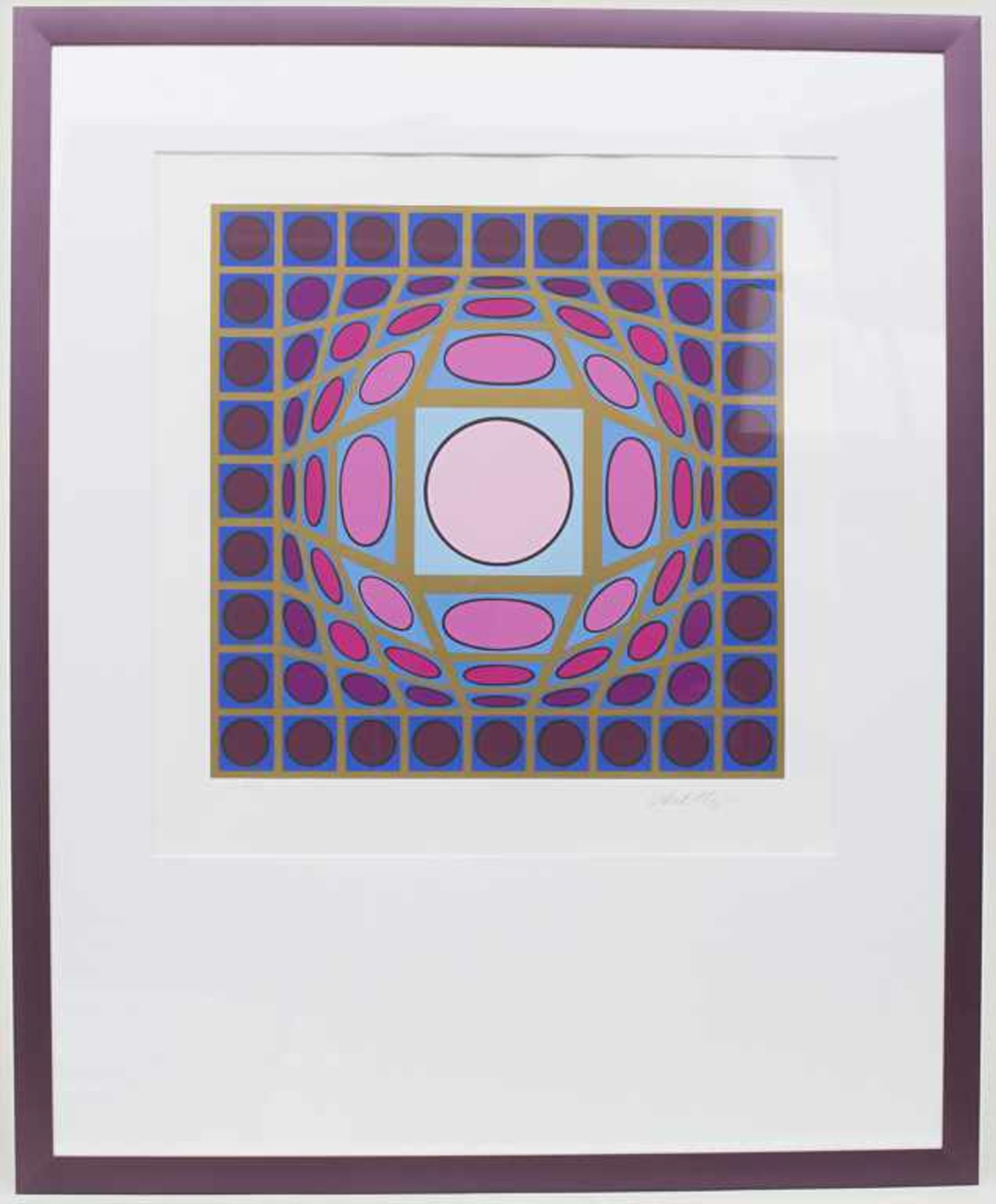 Victor Vasarely (1906-1997), Op-Art-Komposition / An Op-Art-compositionTechnik: Farbserigrafie, - Image 2 of 4