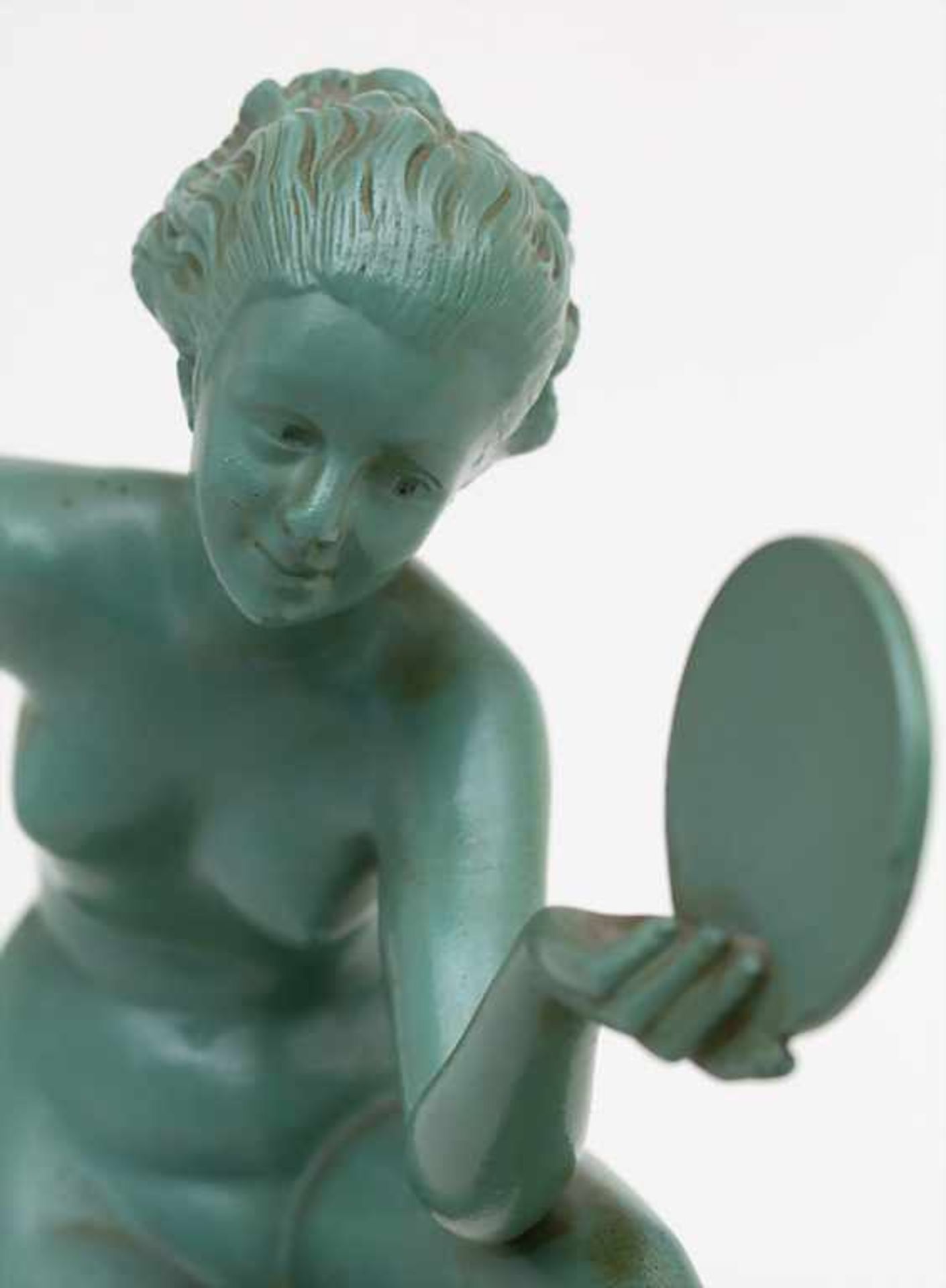 Marcel André Bouraine (1886-1948), Art Déco Weißbronze-Plastik 'Tänzerin mit Scheiben' / An Art Deco - Bild 6 aus 6