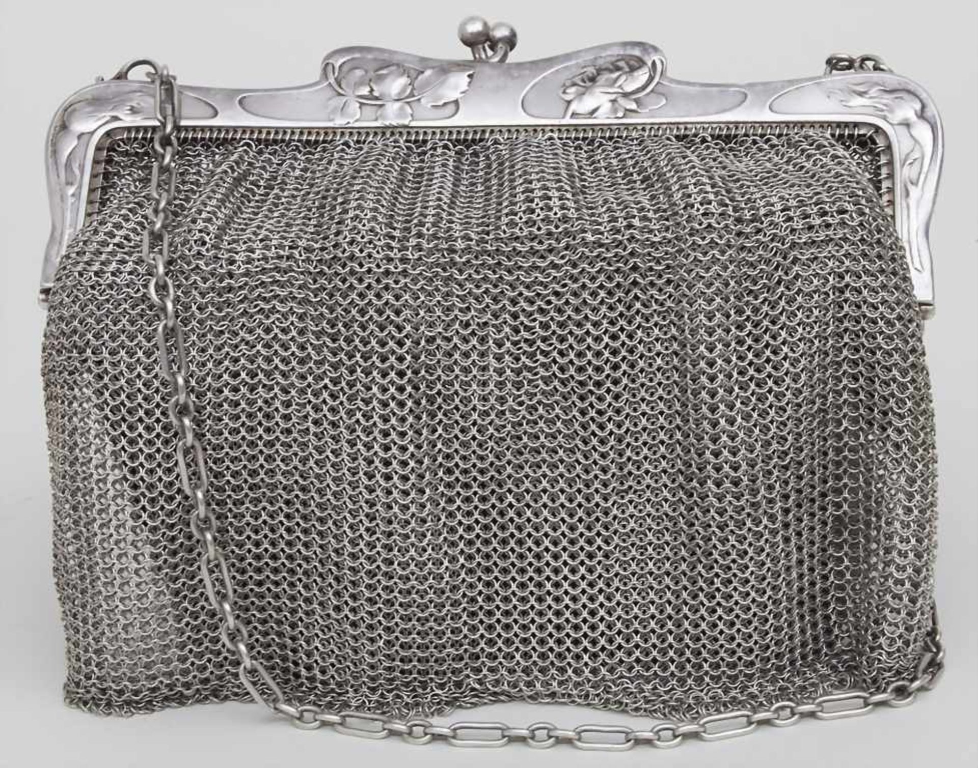 Jugendstil Silber Abendtasche / An Art Nouveau silver evening bag, Frankreich, um 1900Material: