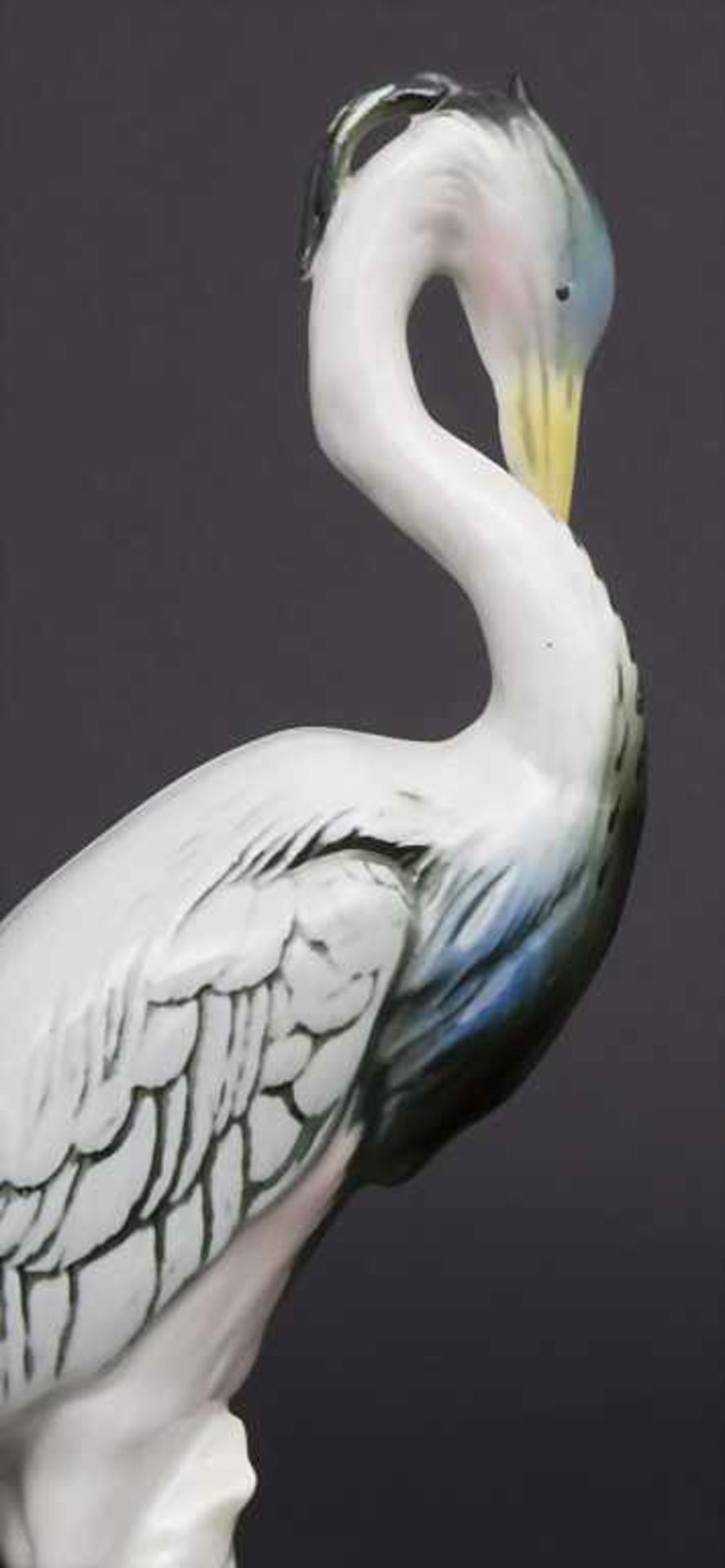 Tierfigur 'Reiher' / An animal figure 'Heron', Karl Ens, VolkstedtMaterial: Porzellan, polychrom - Bild 5 aus 7