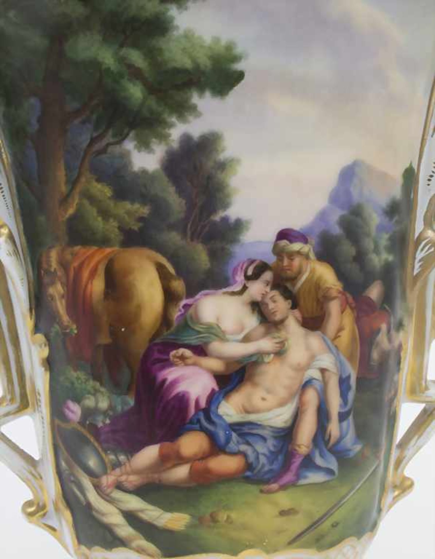 Prunkvase mit mythologischer Szene / A splendid vase with mythological scene, deutsch, Ende 19. Jh. - Image 9 of 11