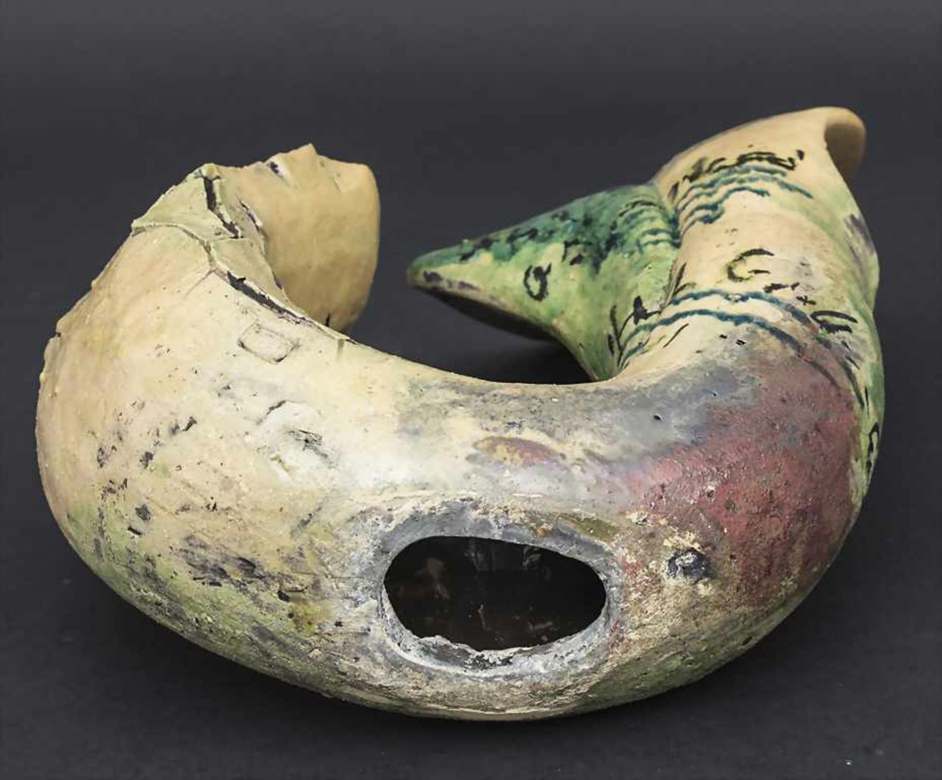 Künstlerkeramik 'Schlange' / An artist's ceramic 'Snake', 1950/60er JahreTechnik: Keramik, polychrom - Bild 5 aus 6