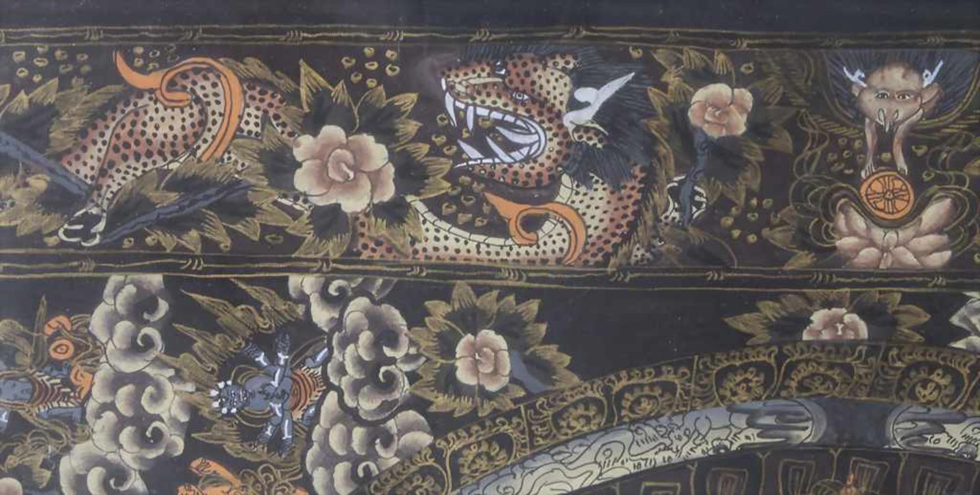 Tangka / A tangka, Tibet, 20. Jh.Material: Tempera auf Leinen, partiell goldgehöht, gerahmt, - Image 4 of 5