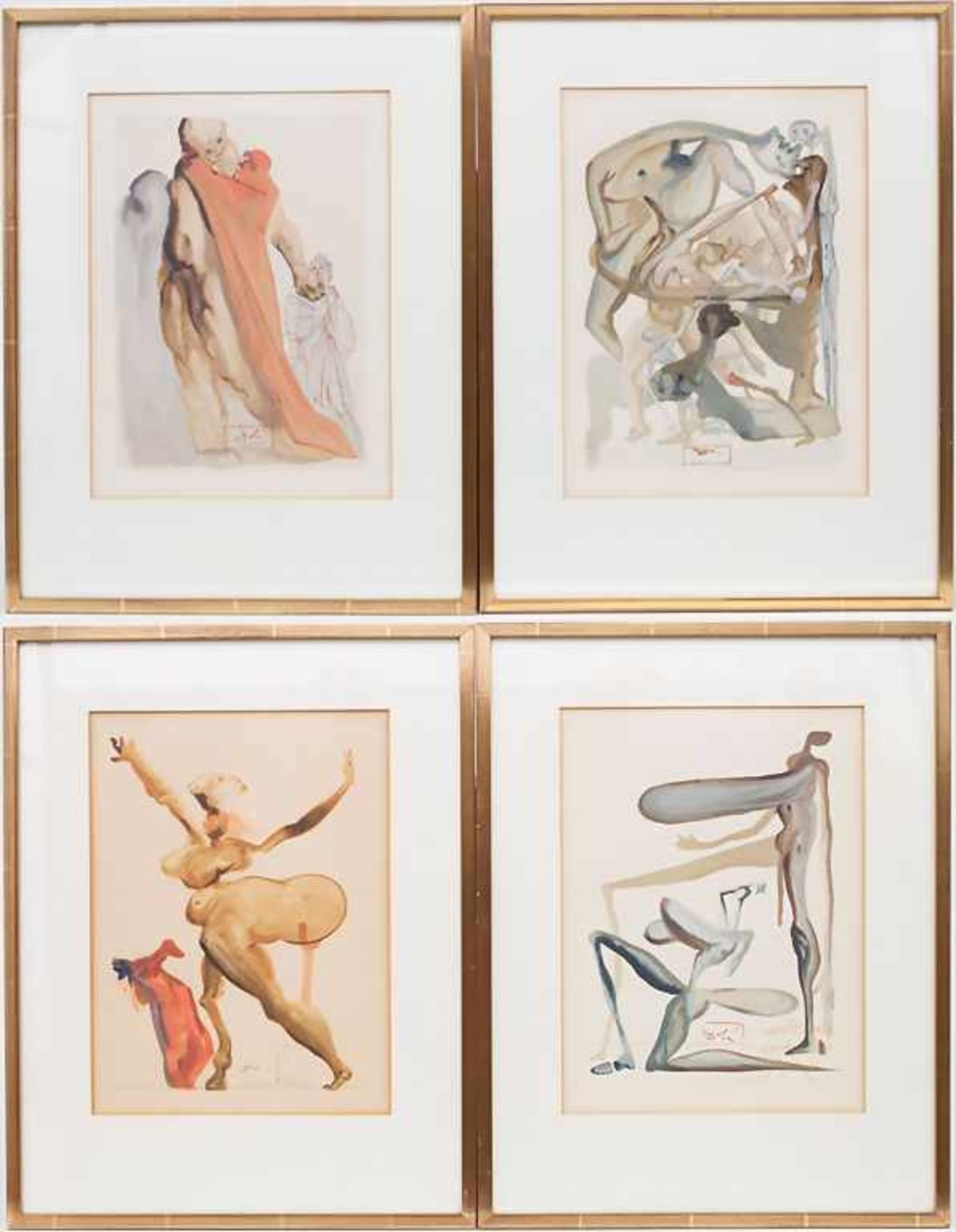 Salvador Dali (1904-1989), 4 Lithografien aus Dantes 'Göttliche Komödie' / A set of 4 lithographs