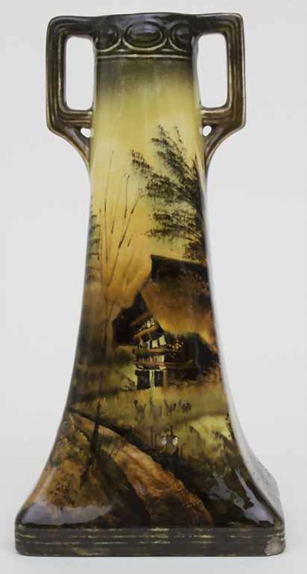 Jugendstil Vase / An Art Nouveau vase with Black Forest landscape, Schramberg, um 1910Material: