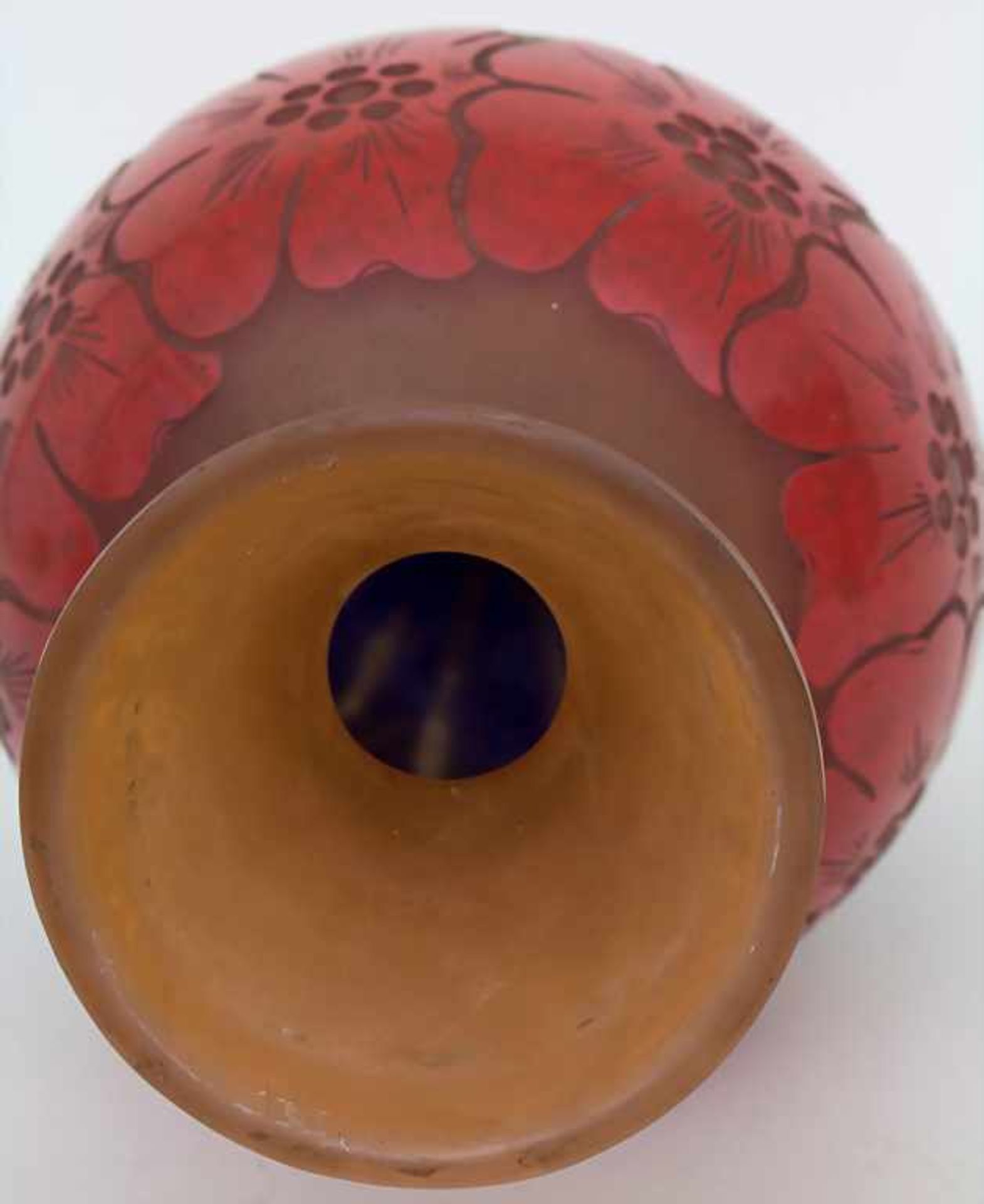 Art Déco Vase, Degué, Frankreich, um 1920Material: Glas mit Pulvereinschmelzungen und rot-blauem - Bild 3 aus 5