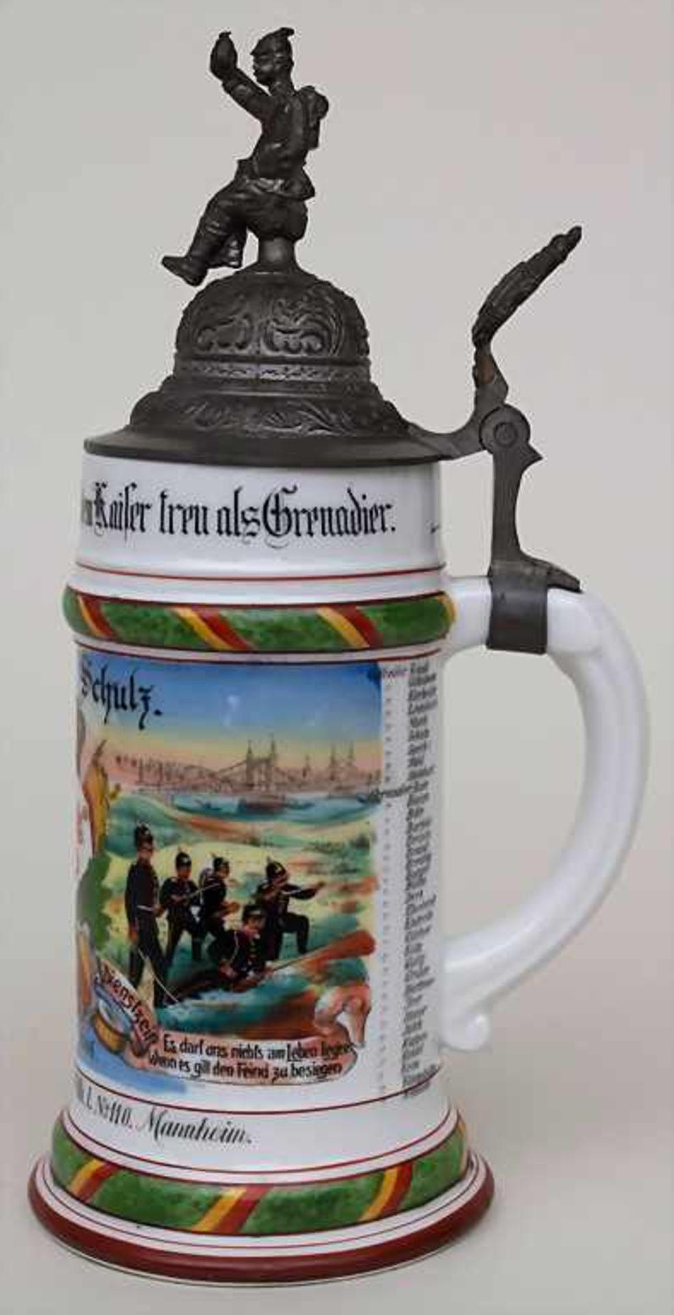 Reservistenkrug / A reservist beer mug, Mannheim, Baden, 1906Einheit: '9. Comp. 2. bad. Grenad. - Bild 2 aus 11