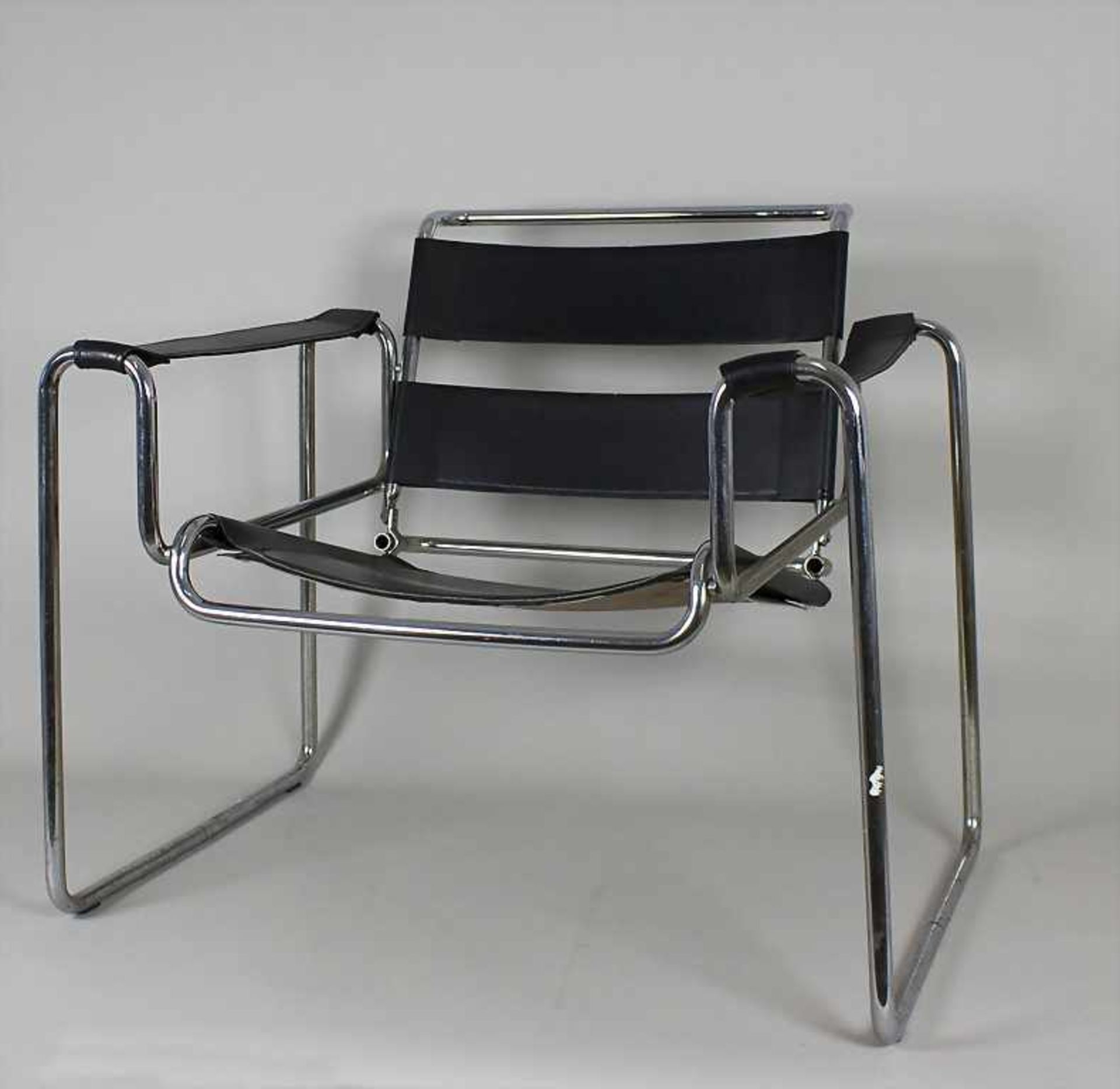 3 Armlehnstühle, im Stile des 'Wassily-Chair' von Marcel Breuer, Bauhausklassiker / 3