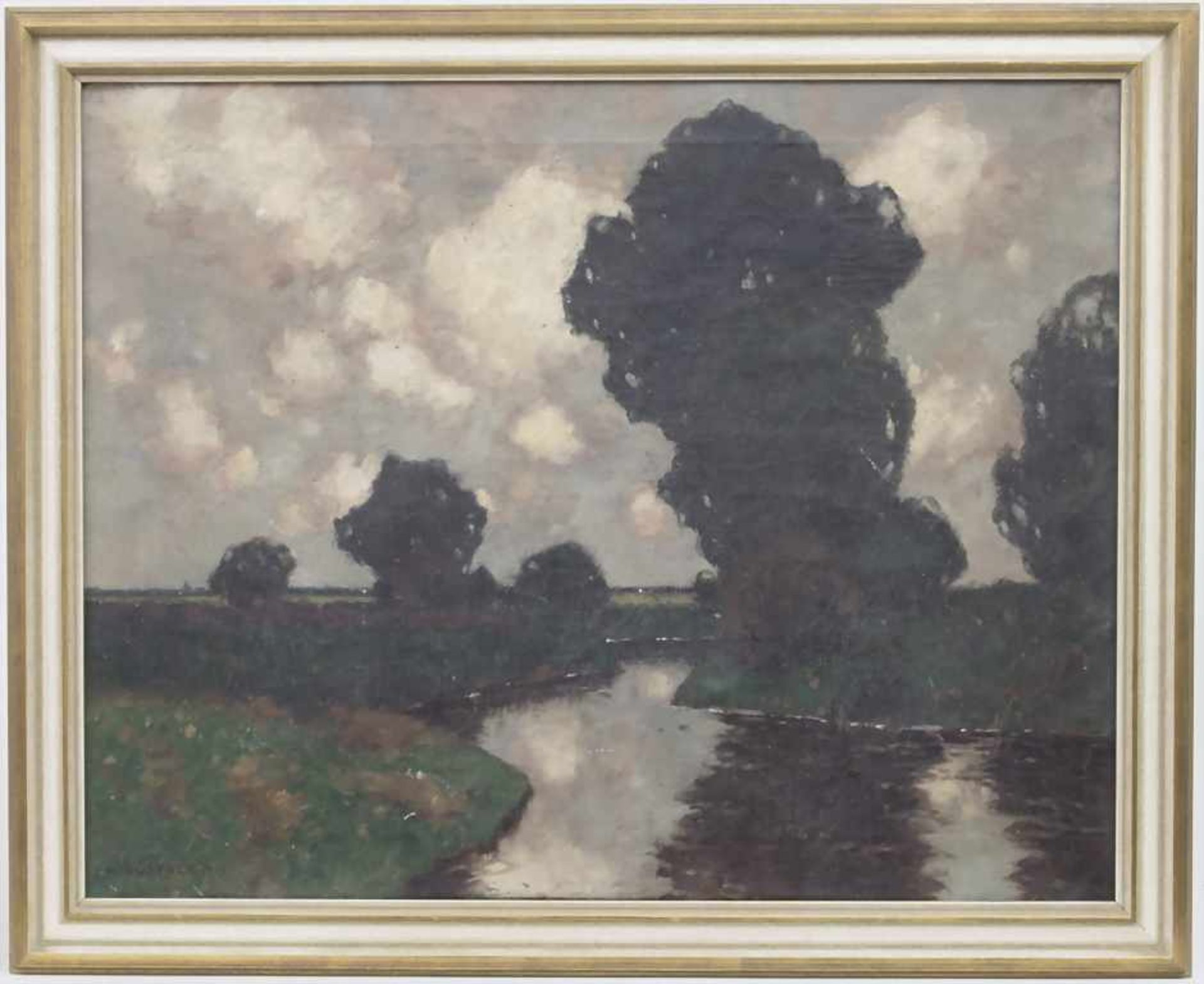 Karl Küstner (1861-1934), 'Flusslandschaft' / 'A Riverscape'Technik: Öl auf Leinwand, gerahmt, - Image 2 of 5